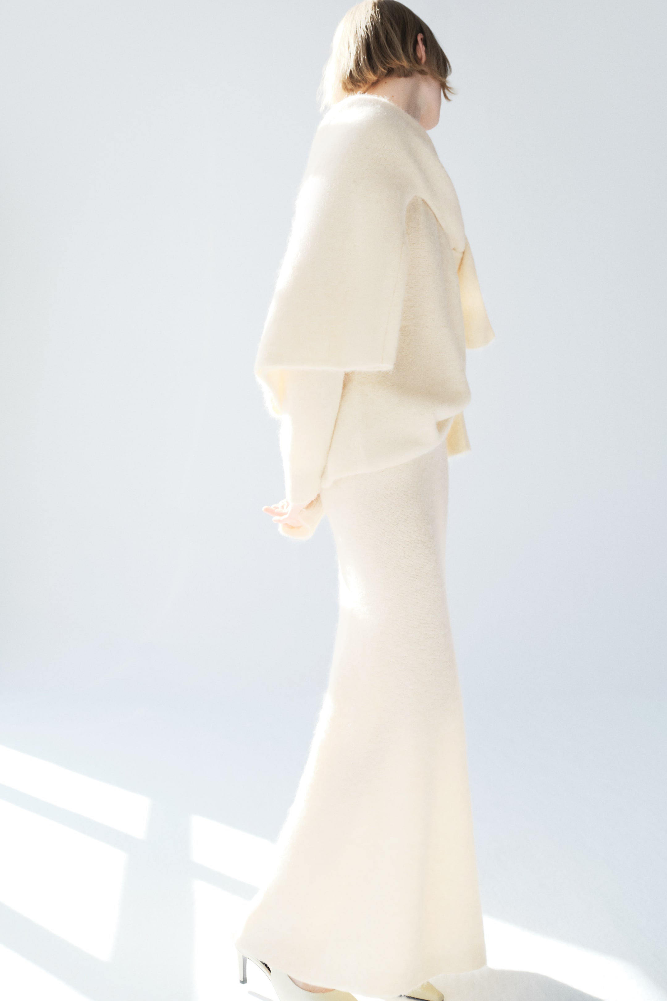 Ampliar la imagen: Falda en mezcla de alpaca - Amarillo claro - Ladies | H&M MX 1