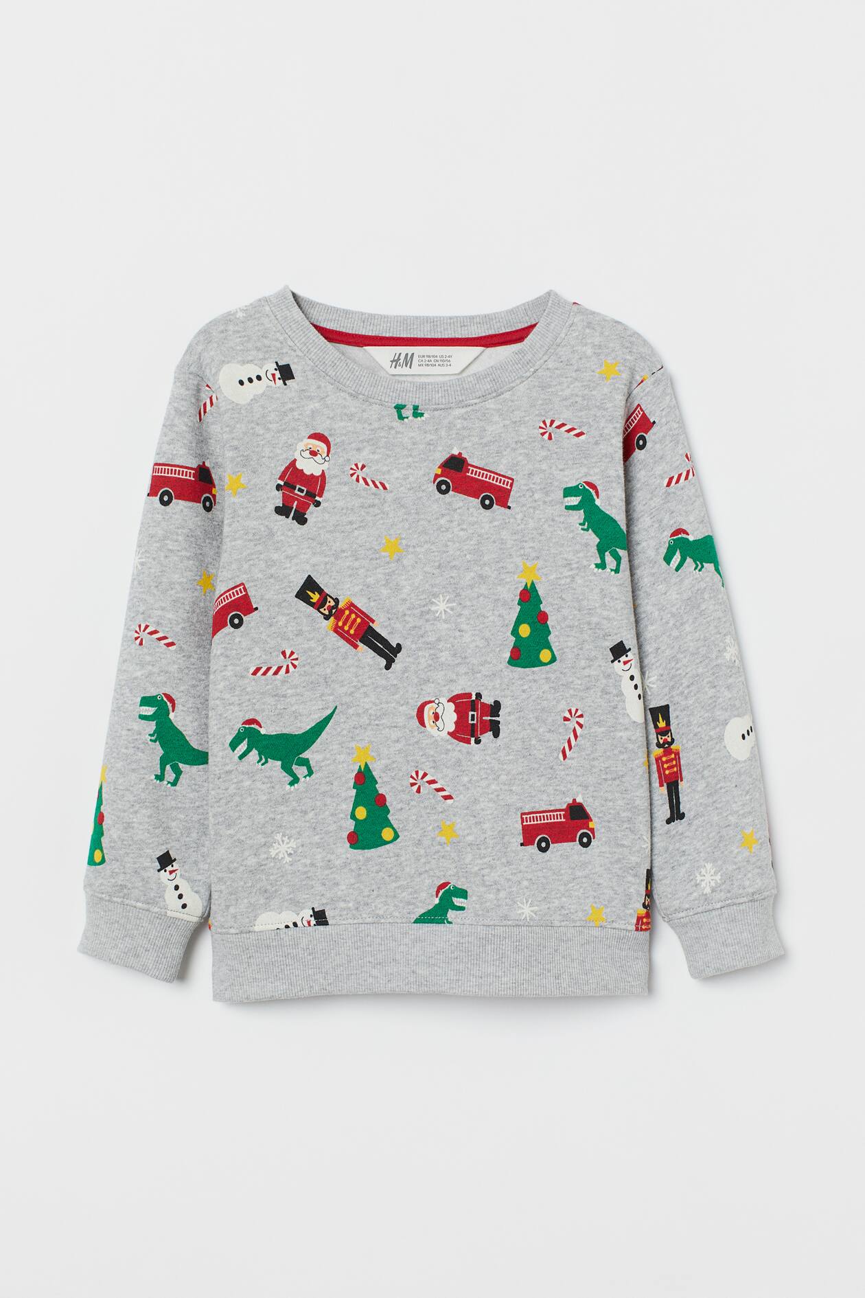 Hoodie Mit Weihnachtsmotiv Sweatshirt Mit Druck Graumeliert