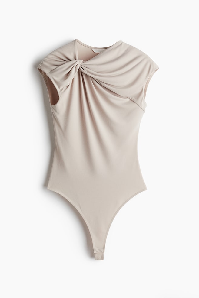 Twist-detail thong body - Light beige/Dark khaki green/Dark brown - 1