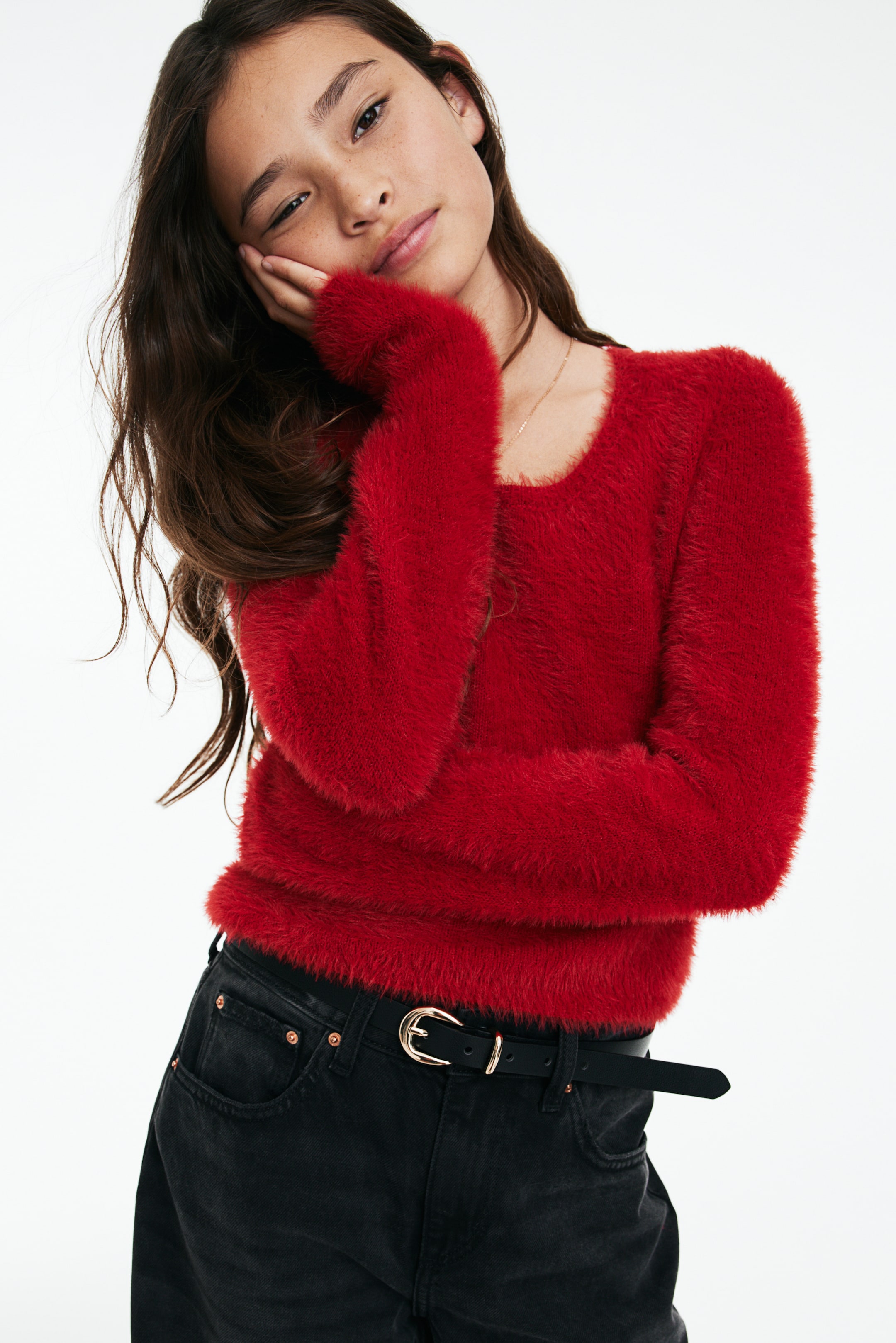 Fluffy-Knit Sweater