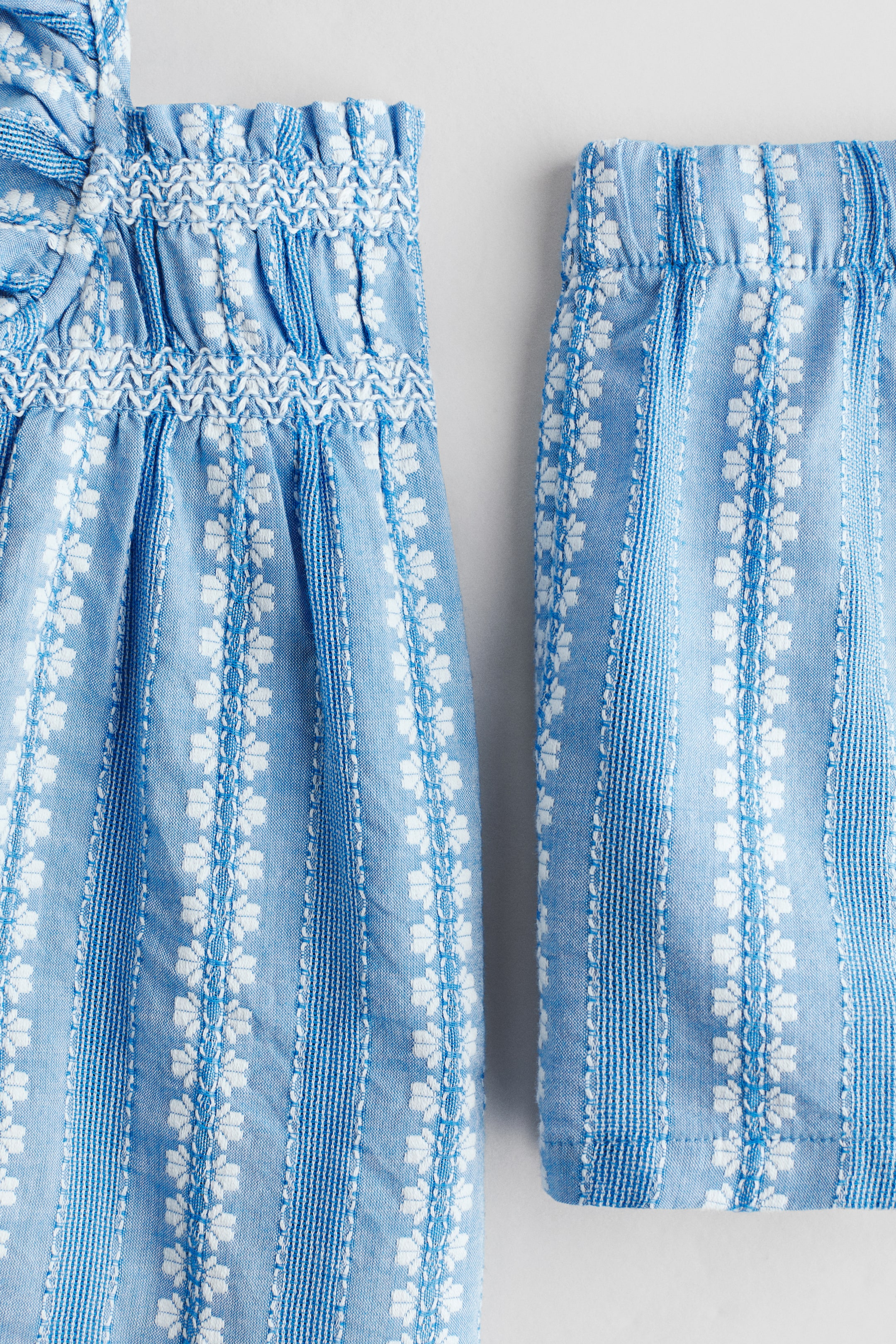 2-Piece Embroidered-Detail Cotton Set