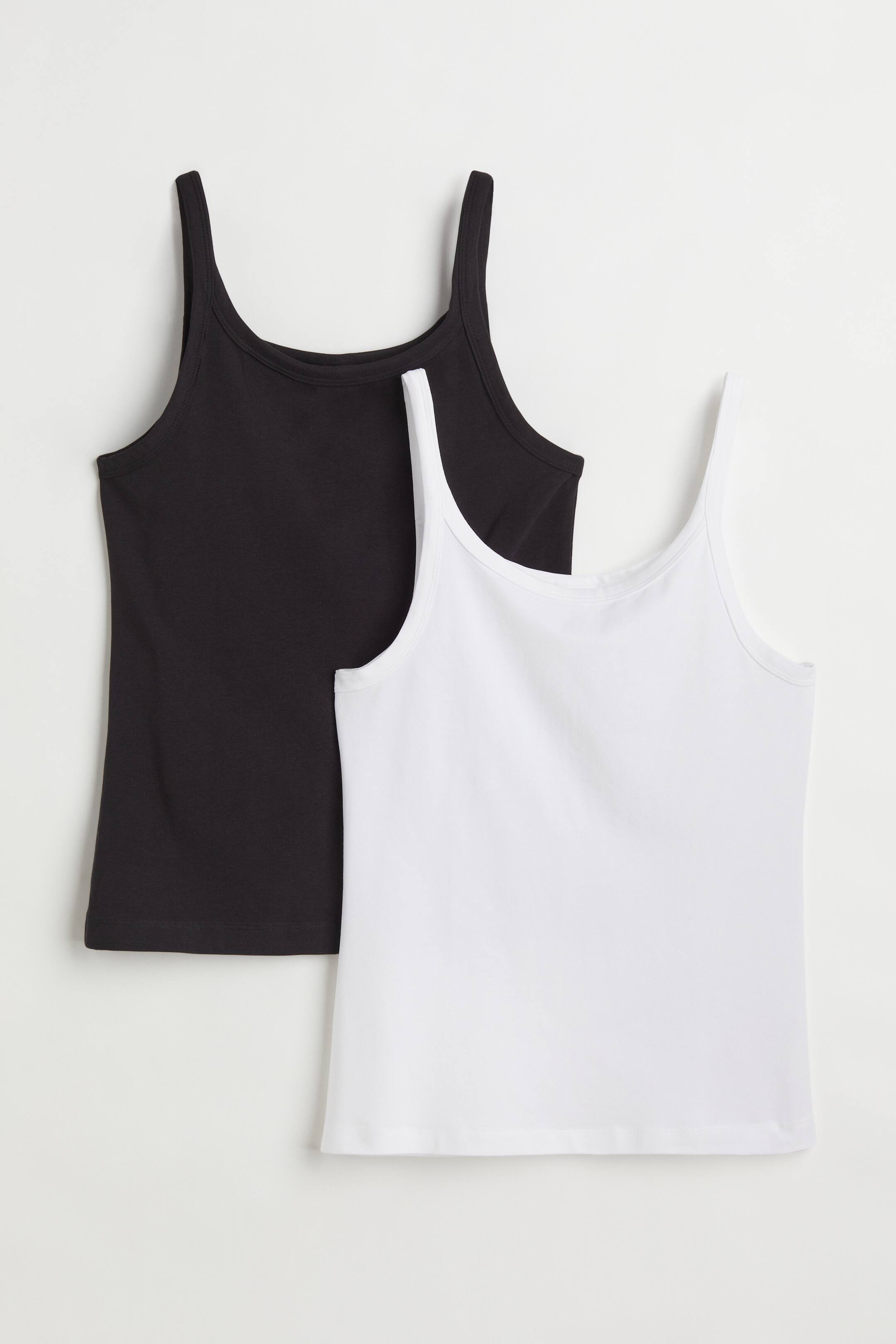 View larger image: 2-pack cotton vest tops - Black/White - Ladies | H&M 1