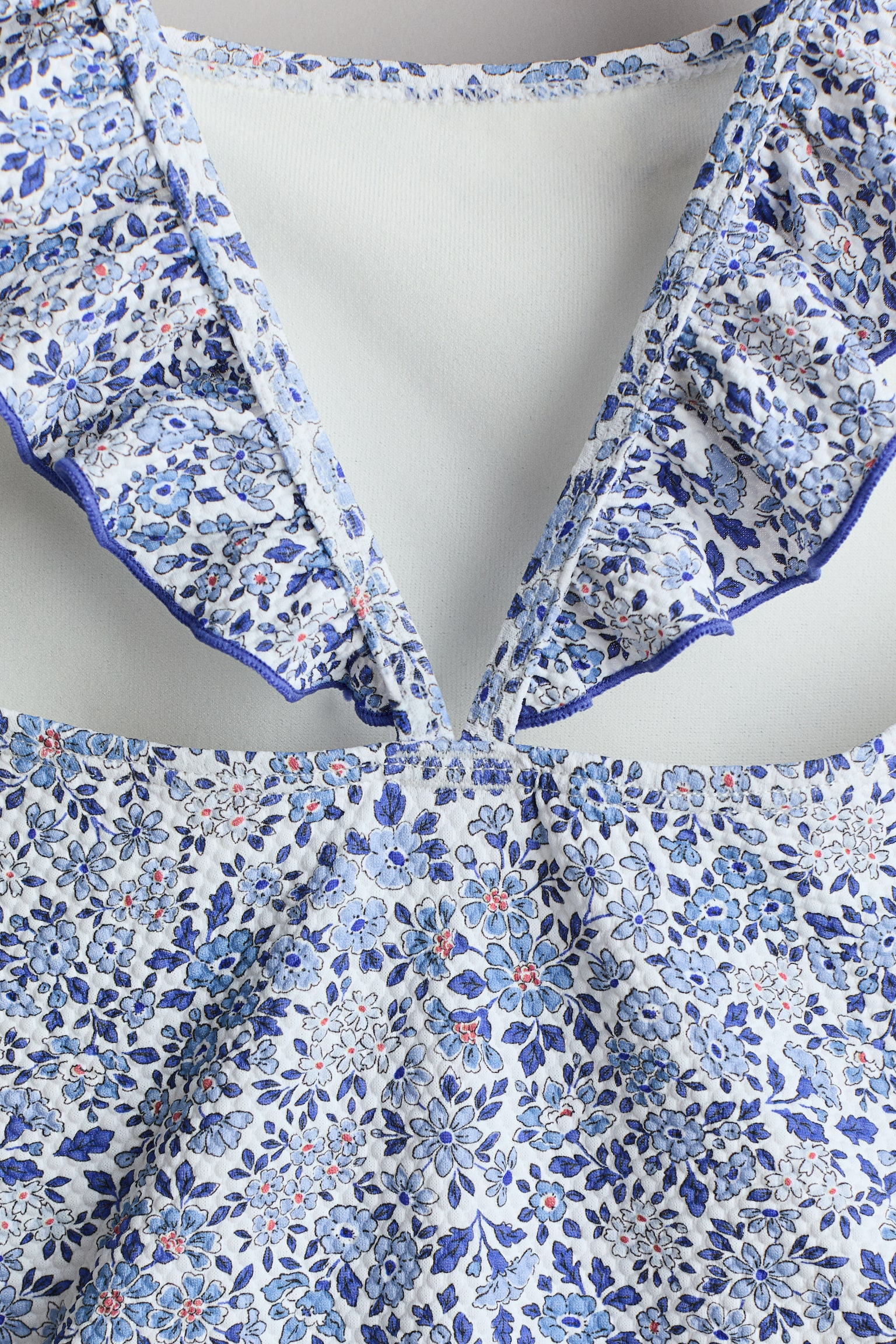Textured Swimsuit - Blue/Floral - 2