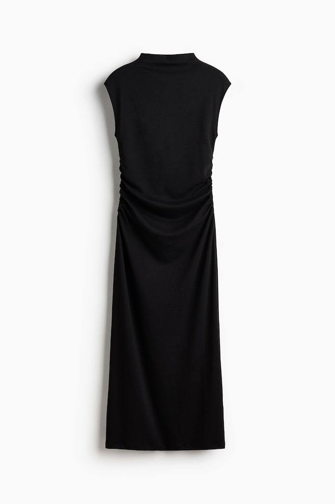 Sleeveless turtleneck dress - Black/Burgundy/Dark mole marl - 1