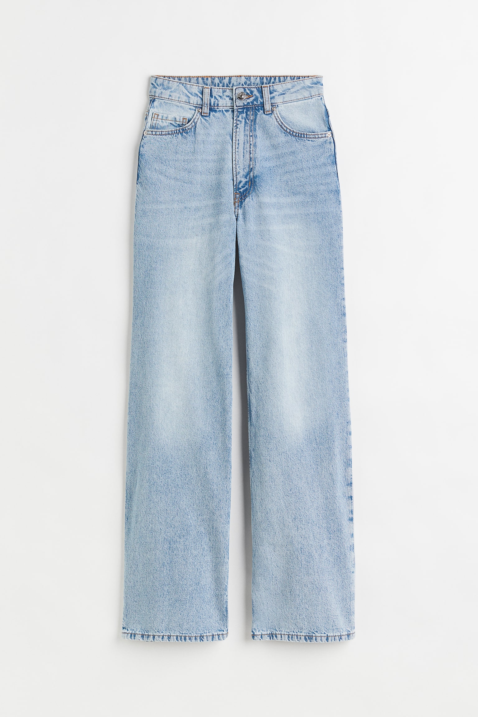 Wide High Jeans - High waist - Long - Light denim blue - Ladies | H&M GB