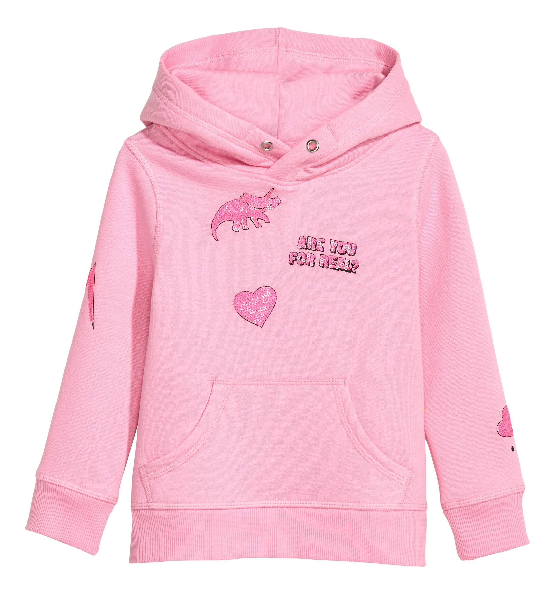 View larger image: Hoodie with Motifs - Pink/dinosaur - Kids | H&M US 1