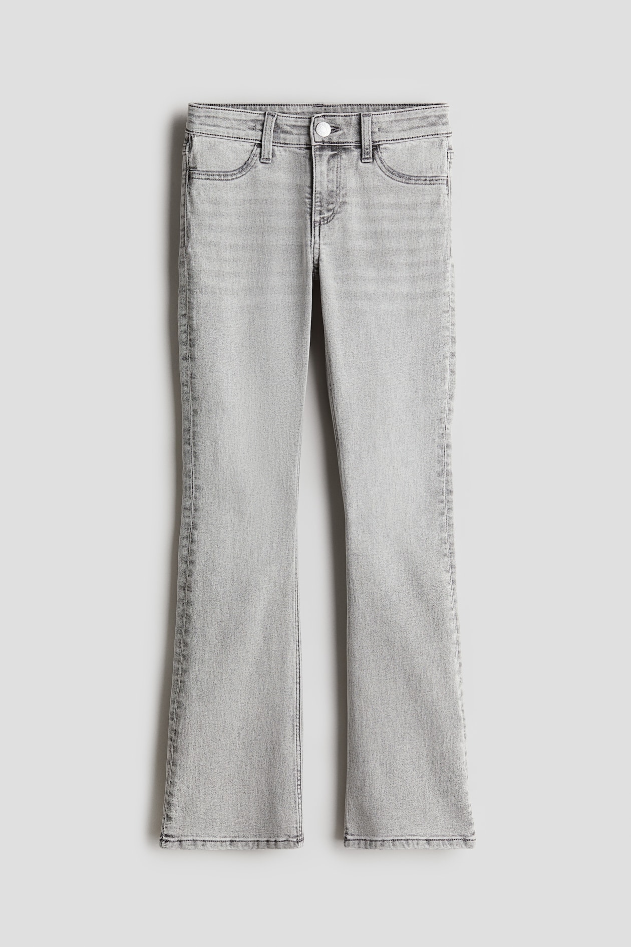 Flared Leg Low Jeans Light Grey Kids H M GB flared-leg-low-jeans-light-grey-kids-h-m-gb
