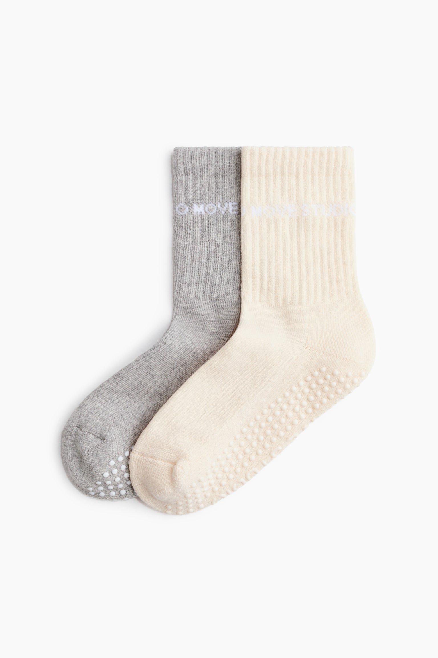 2-pack Calcetines de yoga antideslizantes - Cream/Grey