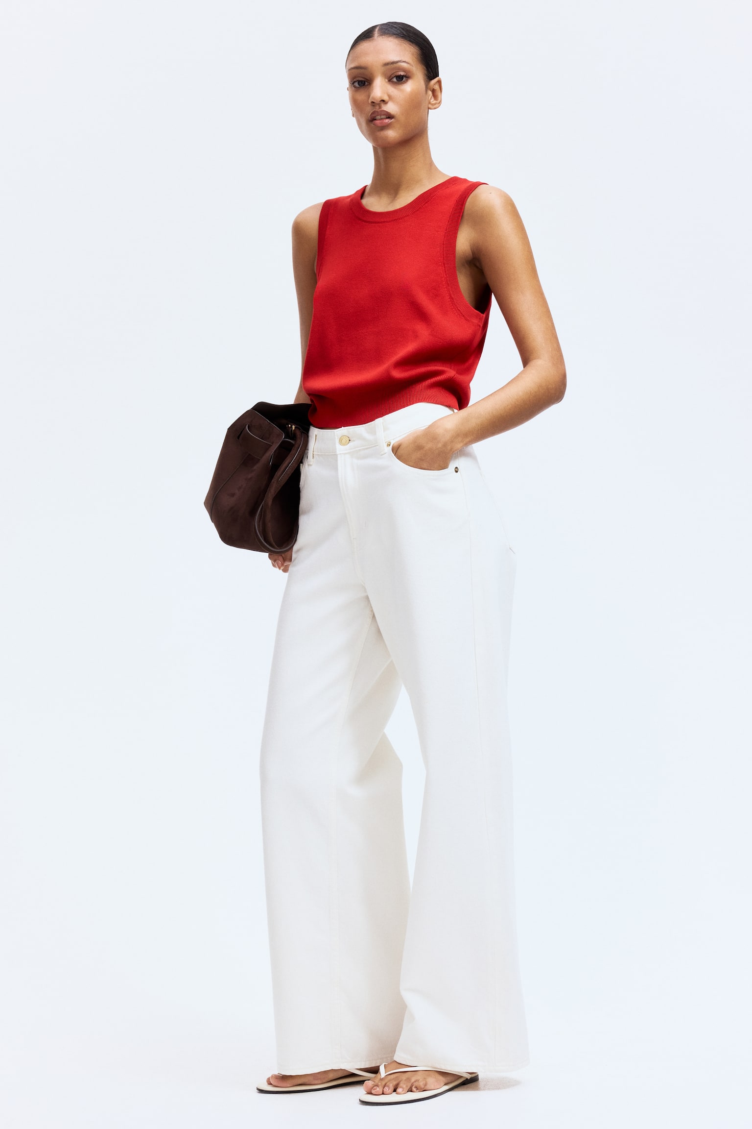 Áo gi-lê chui đầu dệt kim mịn - Màu đỏ - 3