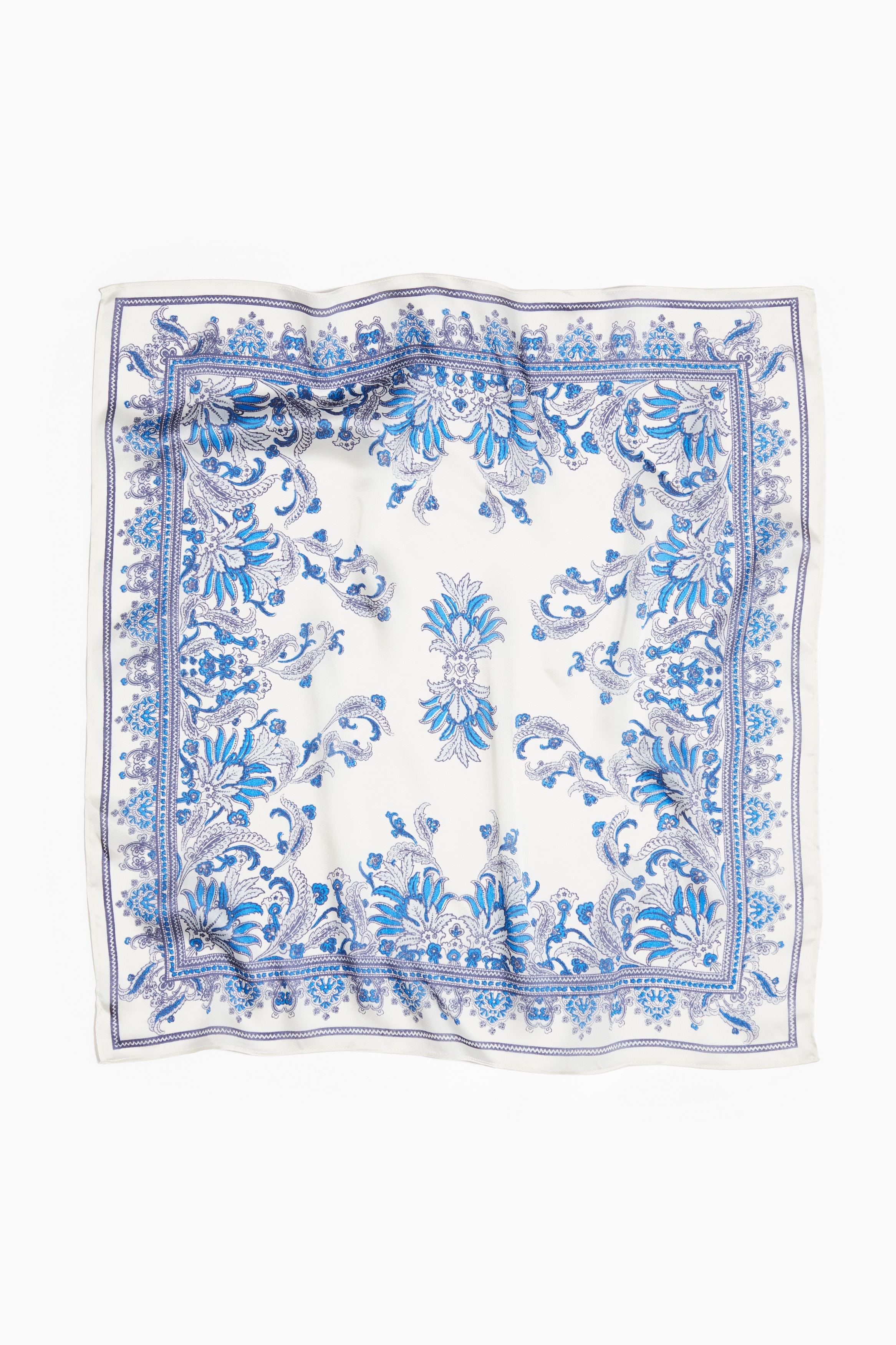 Vzorovaný šátek - Bílá/modrý vzor/Hnědá/kašmírový vzor/Modrá/kašmírový vzor/Bílá/puntíky/Černá/leopardi/Světle žlutá/vzor