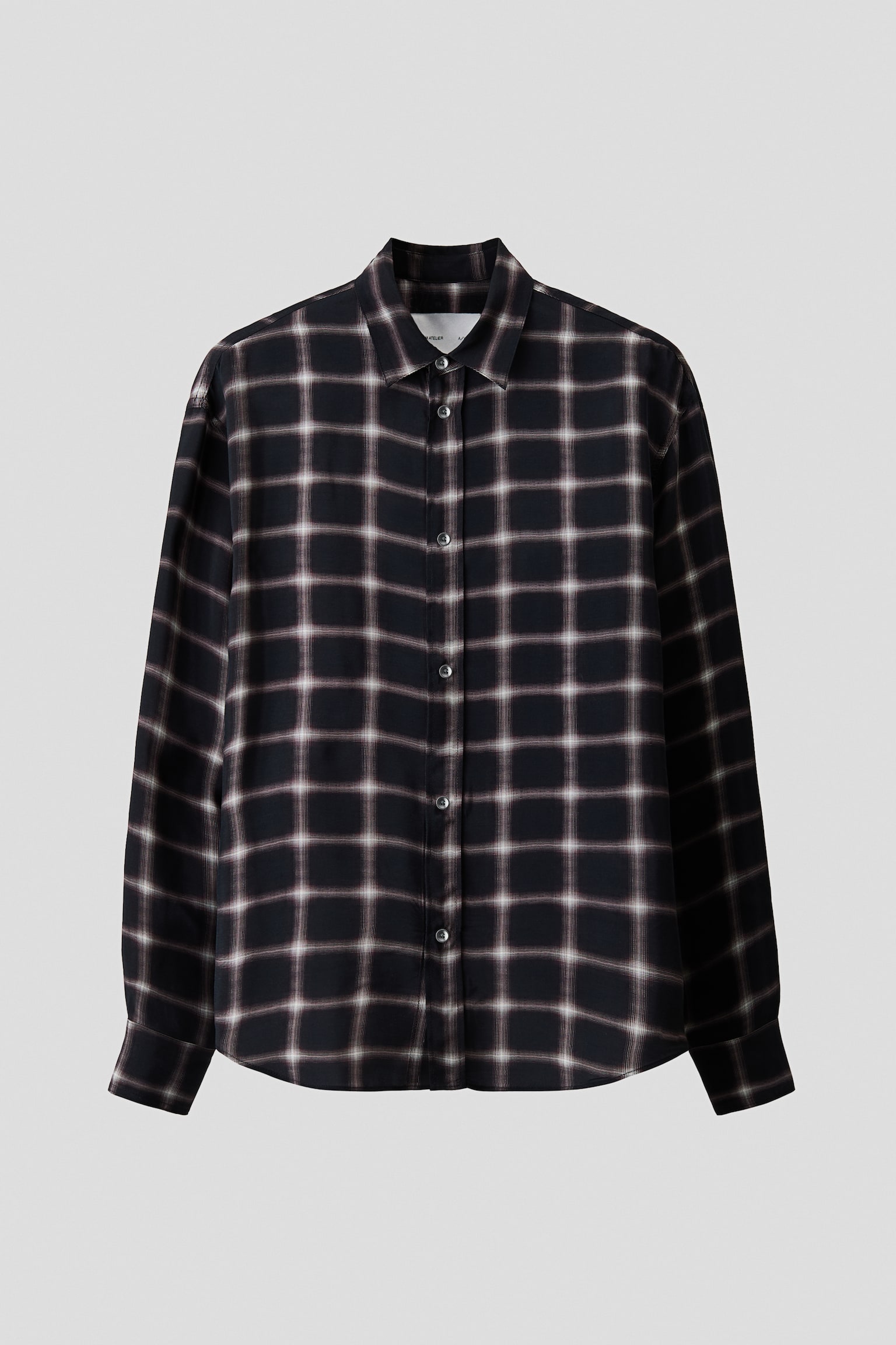 Camisa de cupro Slim Fit - Negro/Cuadros/Crema/Cuadros - 1