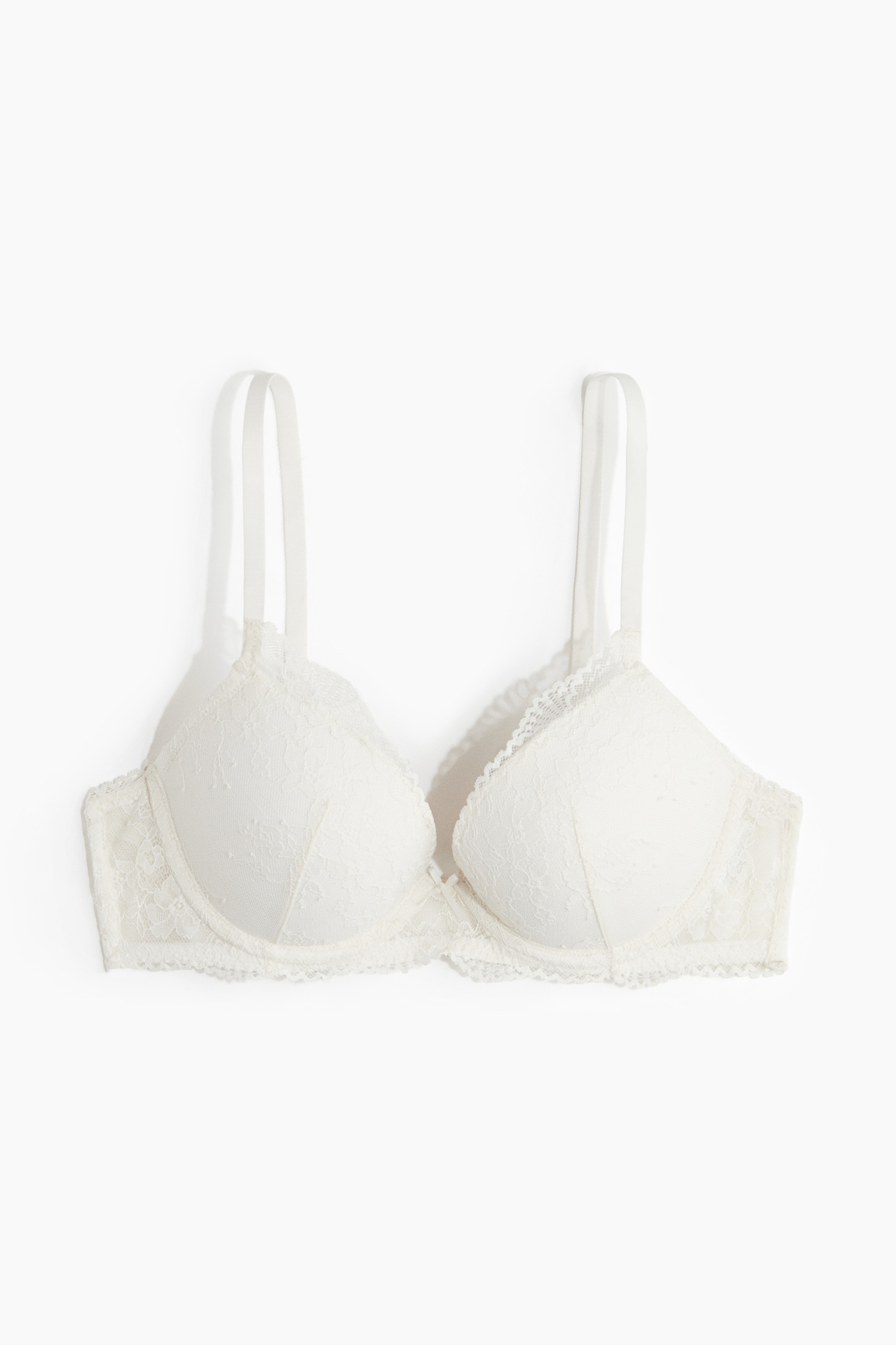 Soutien-gorge pigeonnant en dentelle - Blanc