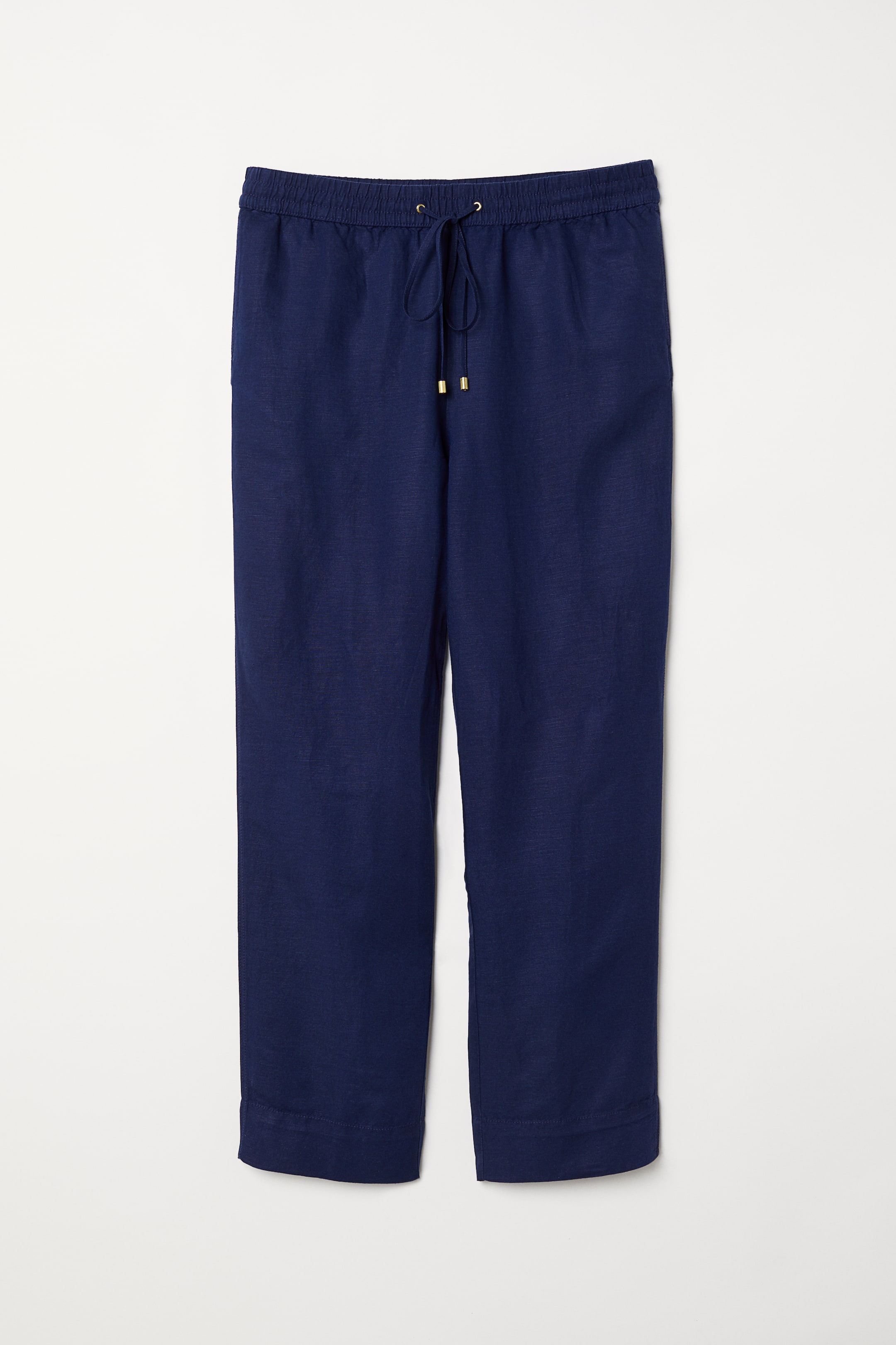 View larger image: H&M+ Linen-blend trousers - Dark blue - Ladies | H&M 1