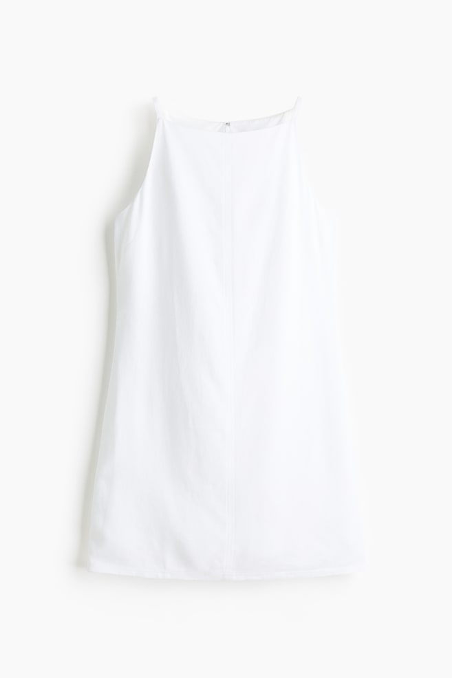Linen-blend strappy dress - White/White/Floral/Black/Blue/Paisley pattern - 1