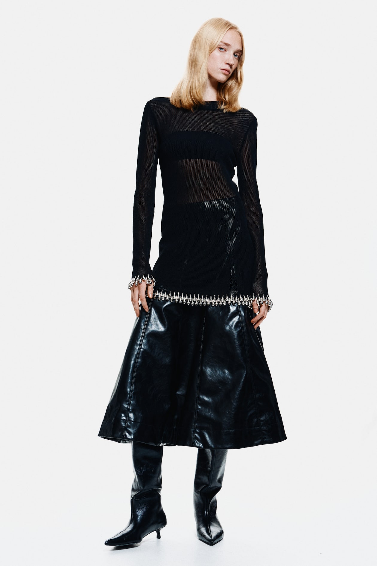 Bead-Trimmed Net Top - image 3