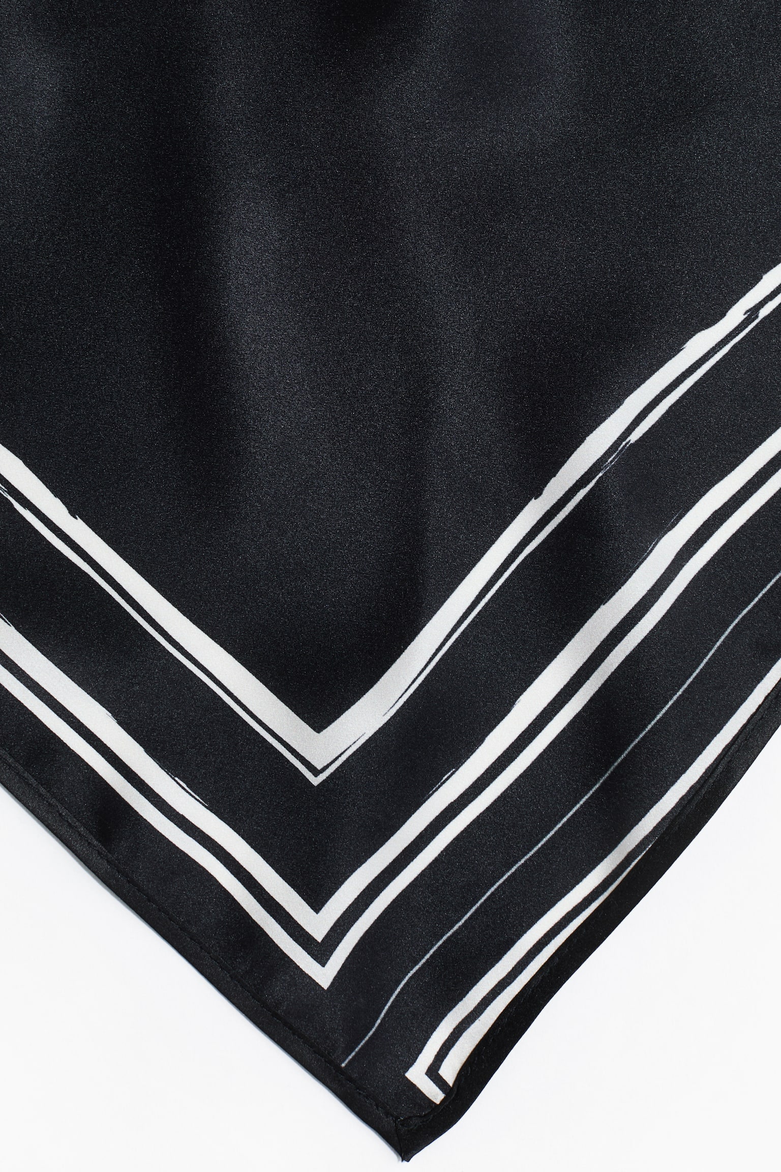 Pañuelo de seda para la cabeza - Negro/Blanco/Blanco/Negro - 2