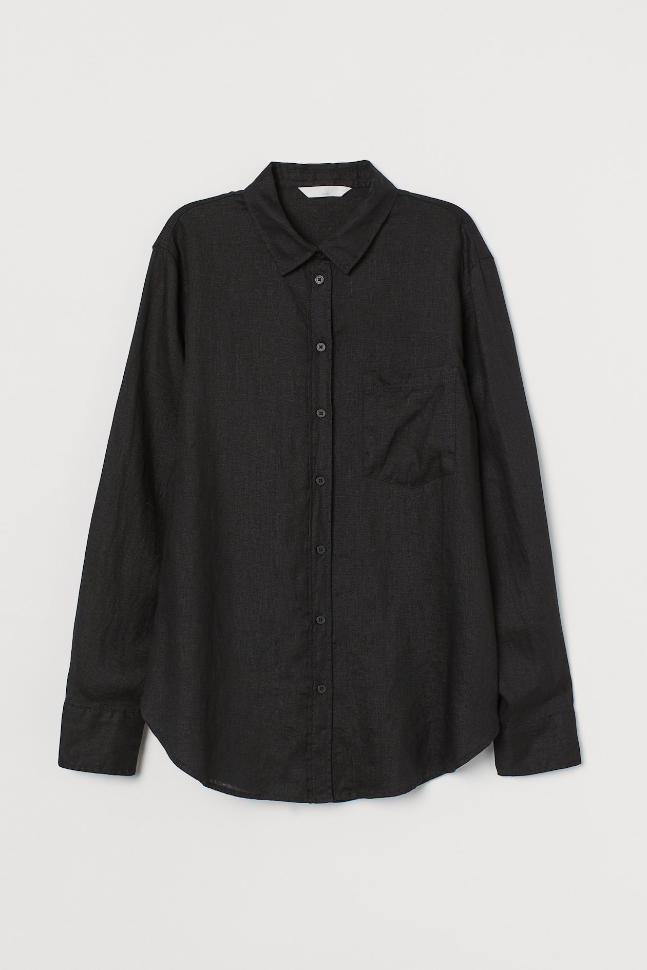 Linen Shirt - Black - Ladies | H&M US