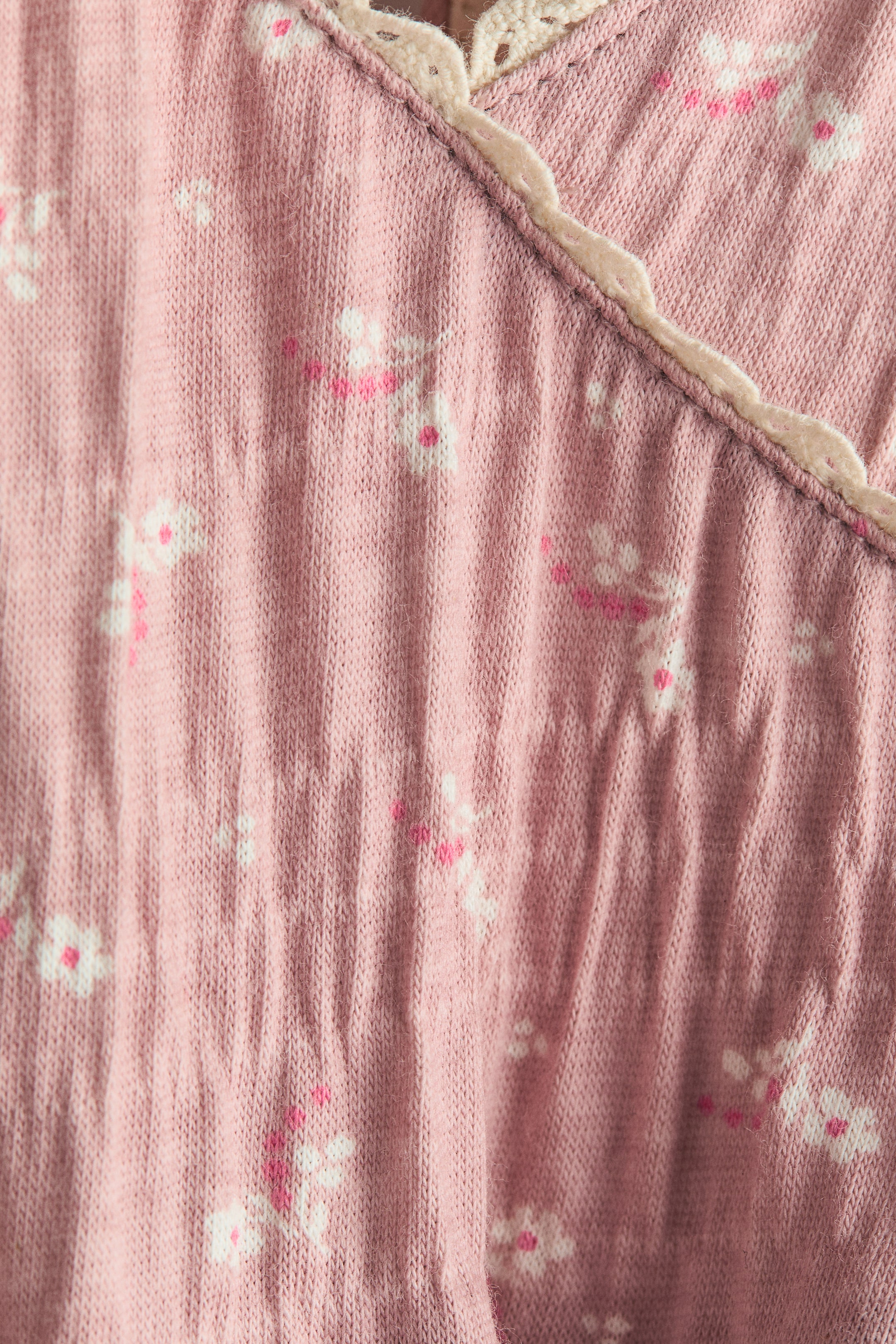 Cotton Romper Suit with Wrapover Detail
