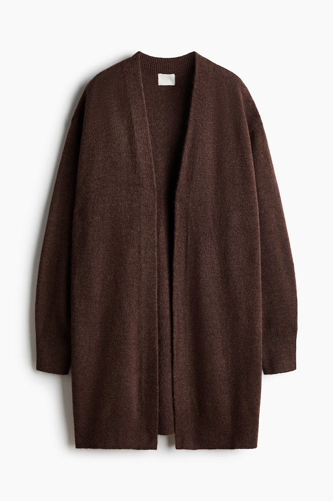 Long Cardigan - Dark taupe/Light beige melange/Black/Brown/Dark gray - 1