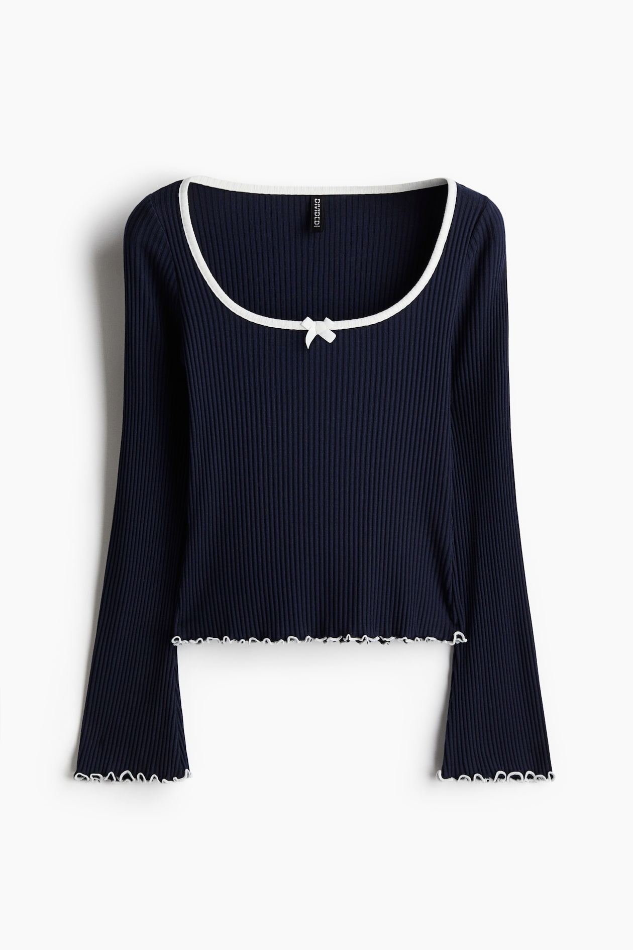 Overlock-detail ribbed top