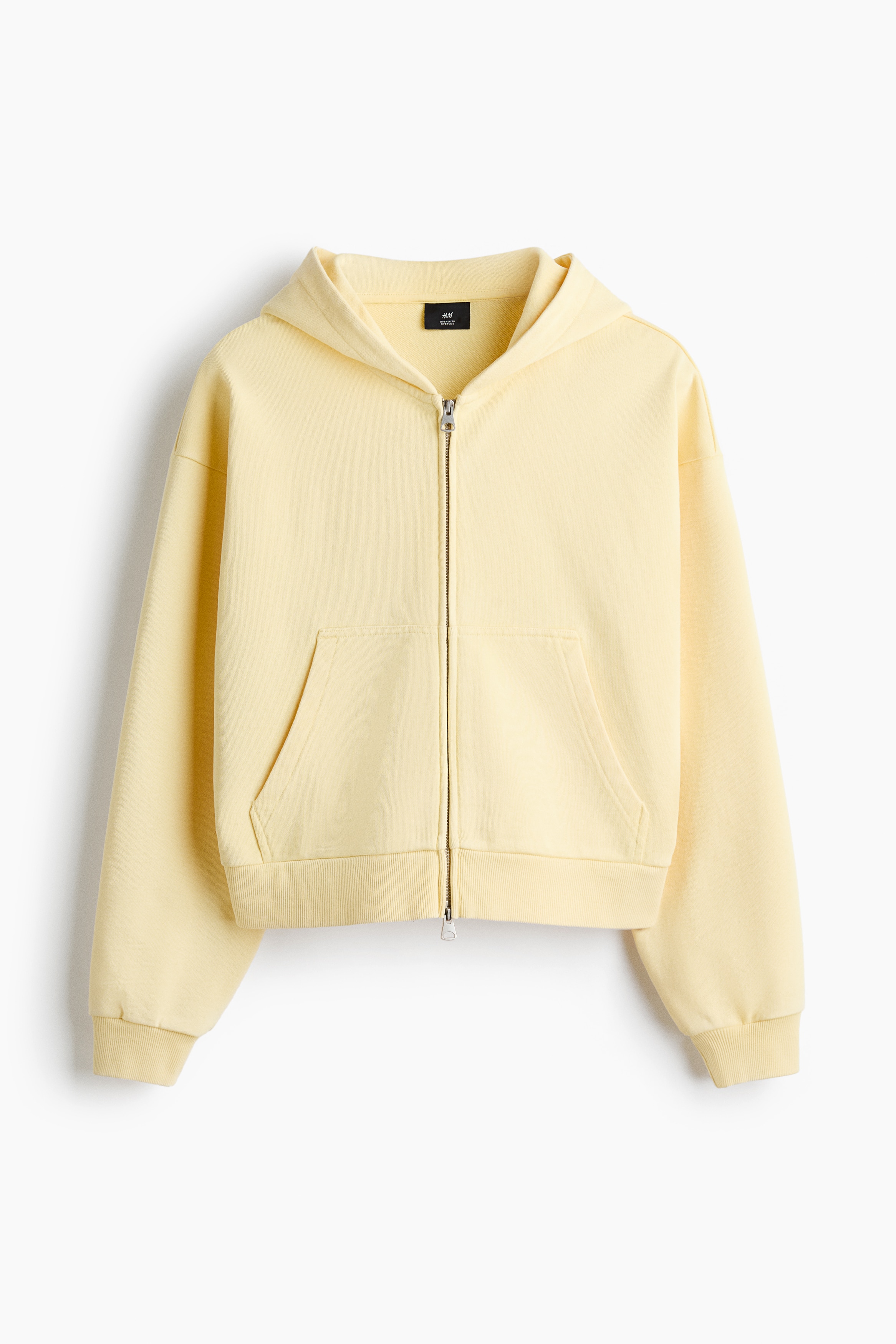 Oversized-Fit Hooded Jacket - Light yellow
