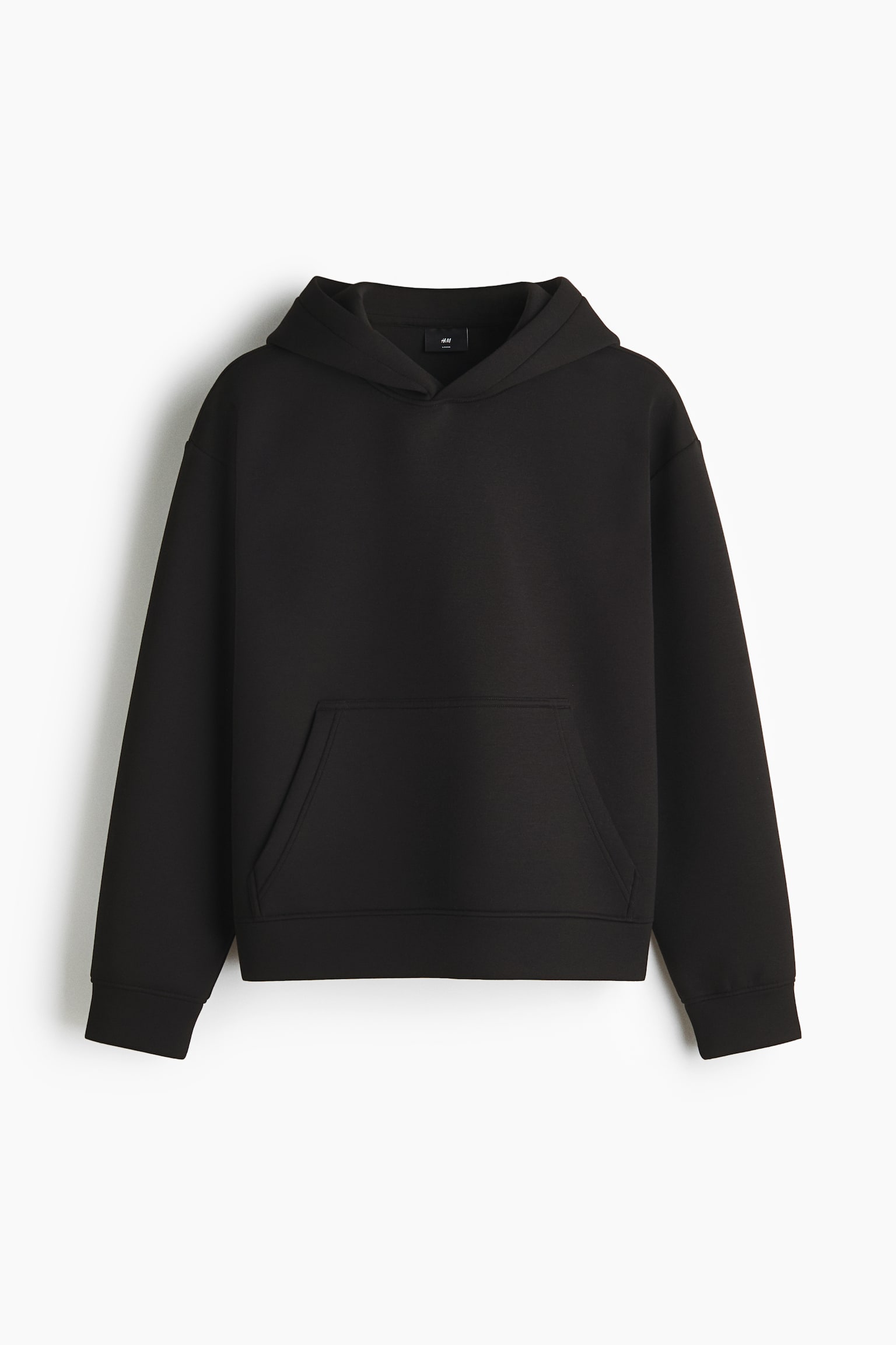 Мужское худи H&M Loose-Fit Scuba, цвет: Чёрный — фото 1