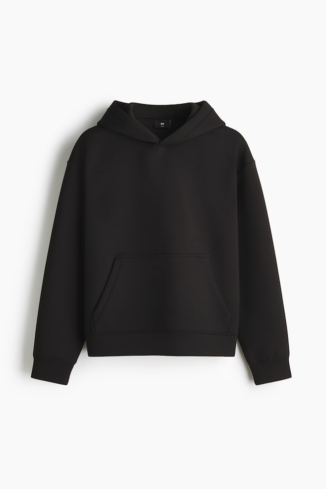 Felpa con cappuccio tipo neoprene Loose Fit - Nero/Marrone scuro/Grigio mélange - 1