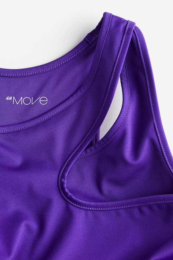 DryMove™ Medium Support Sports bra - Dark purple/Black/Teal/Light beige - 6