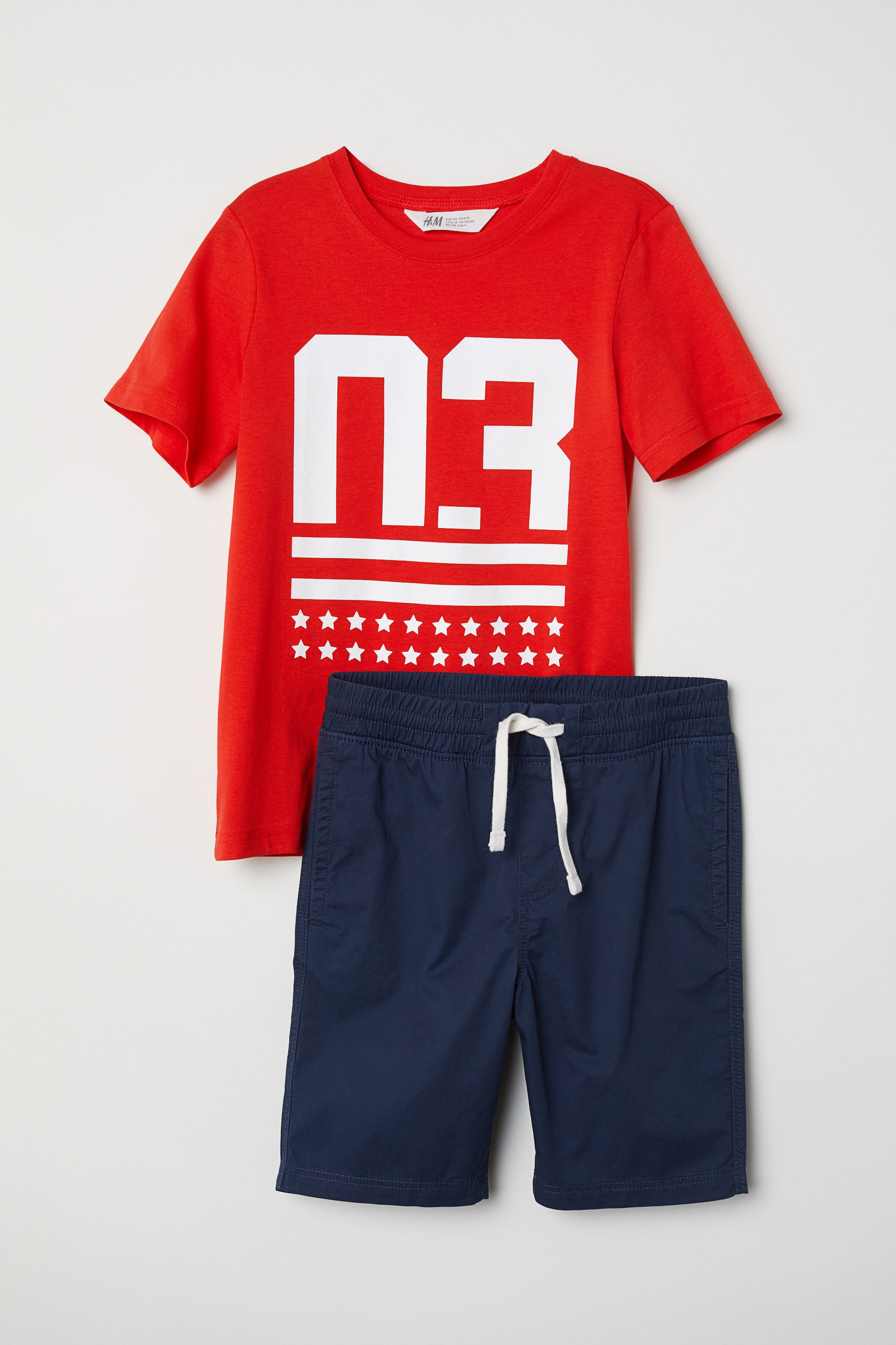 View larger image: T-shirt and shorts - Red/03 - Kids | H&M GB 1