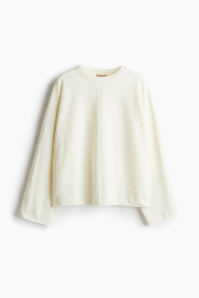 Pullover in maglia bouclé - Crema - 1
