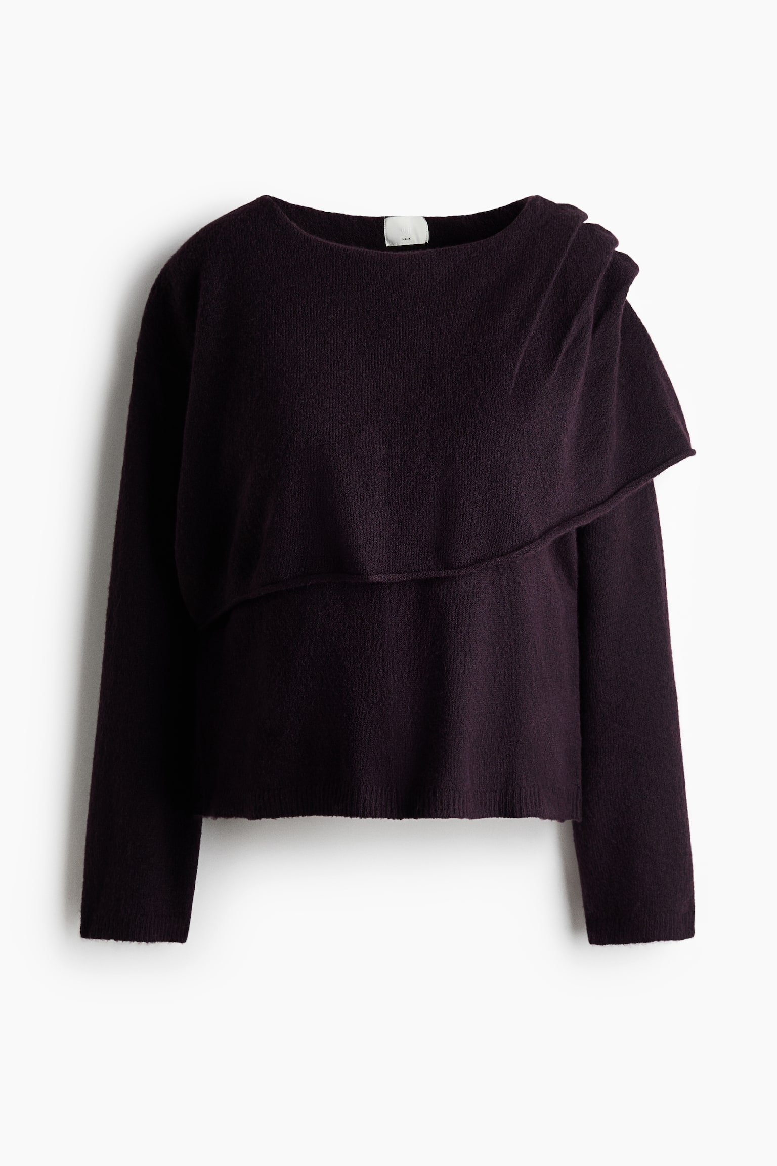 Женский свитер H&M Mama Cape-Detail Nursing, цвет: Тёмный сливовый фиолетовый — фото 1