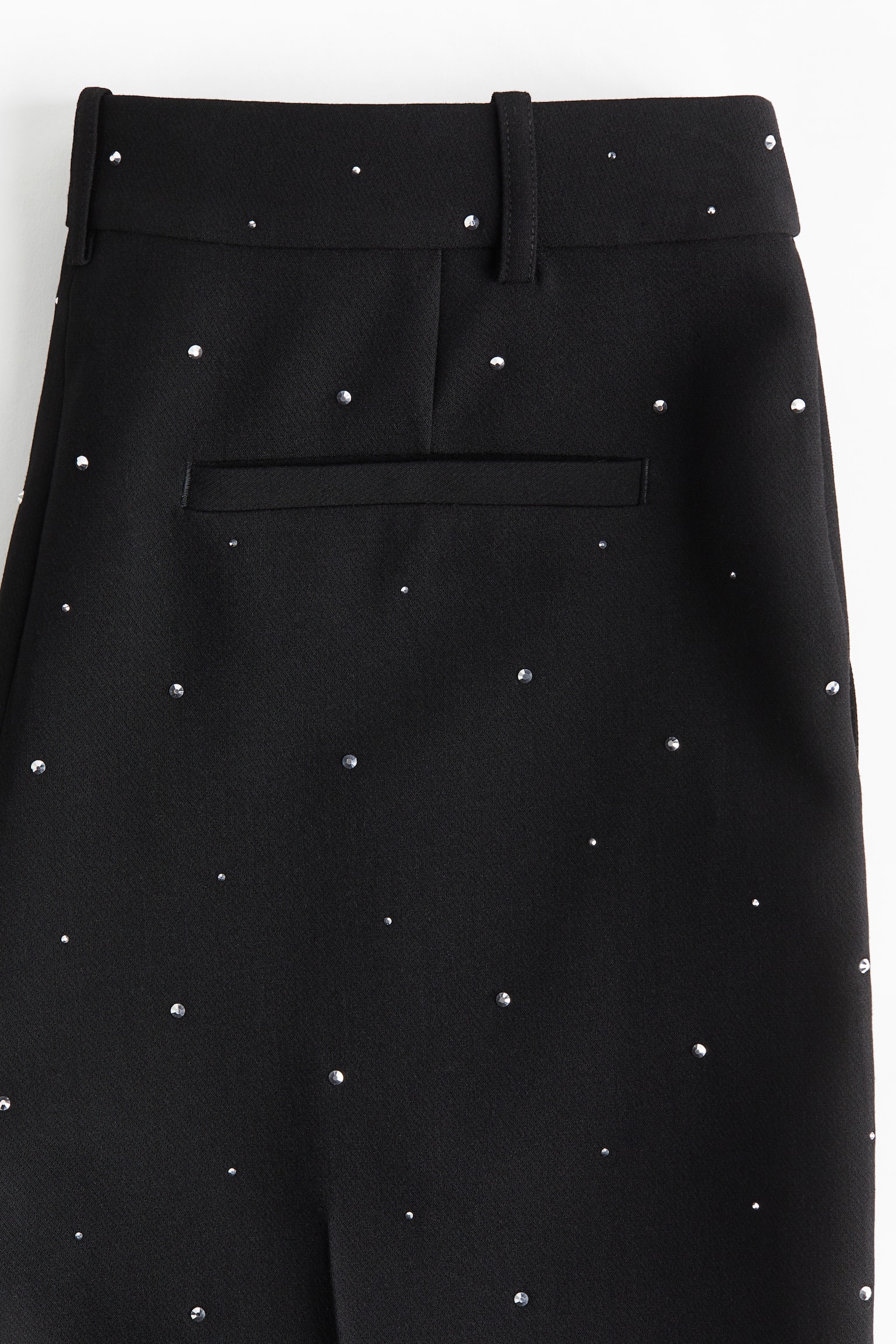 Straight embellished trousers - Black/Rhinestones/Black/Sequins - 8