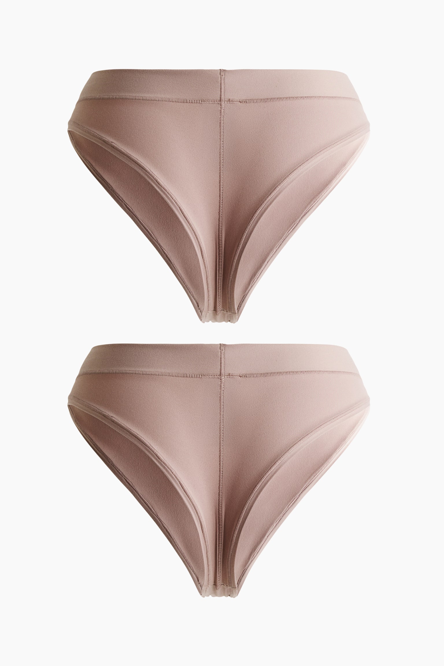 Pack de 2 bragas Brazilian de microfibra - Rosa de antaño/Negro - 5