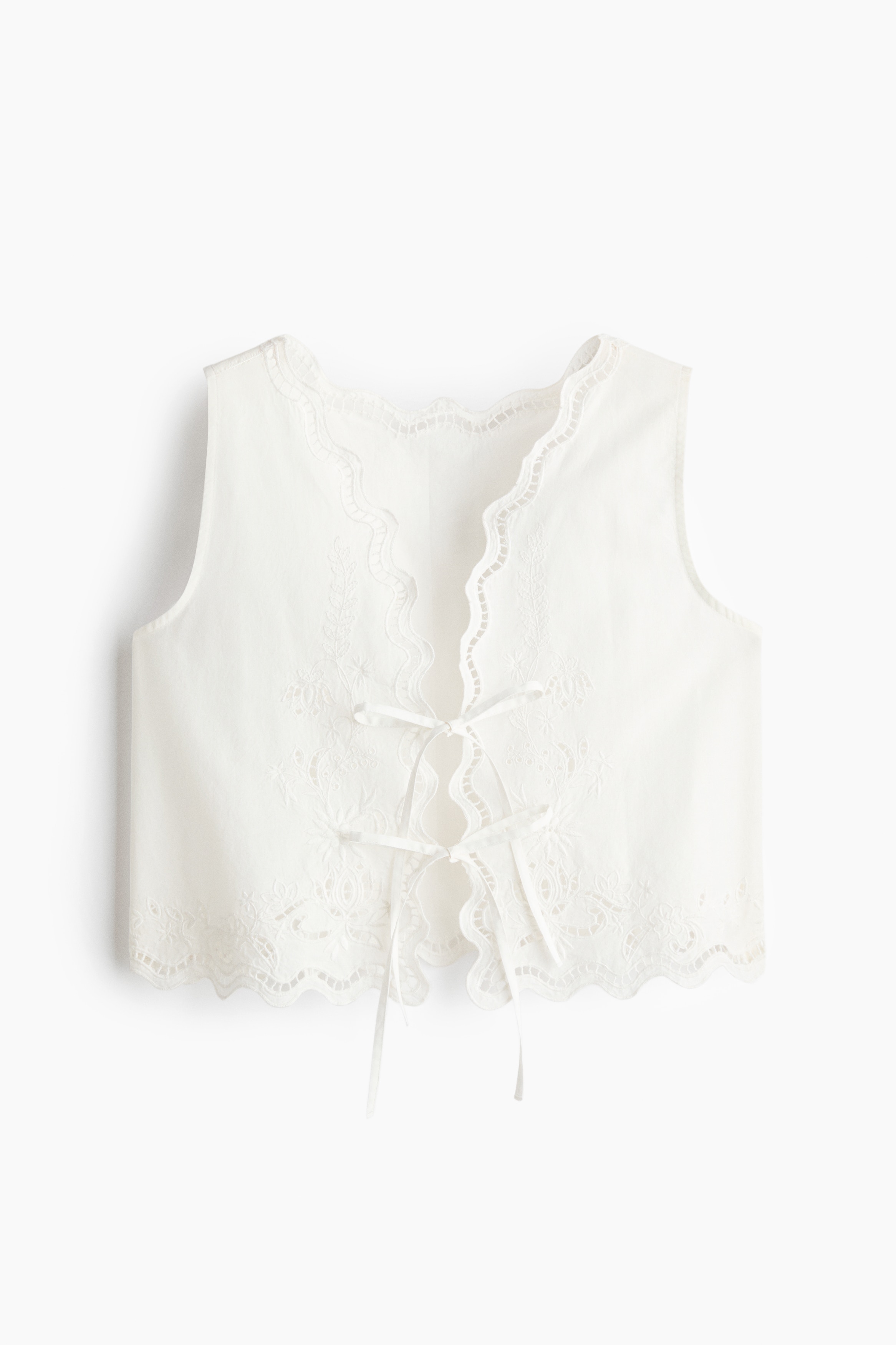 Baumwoll-Strandtop zum Binden - Weiß