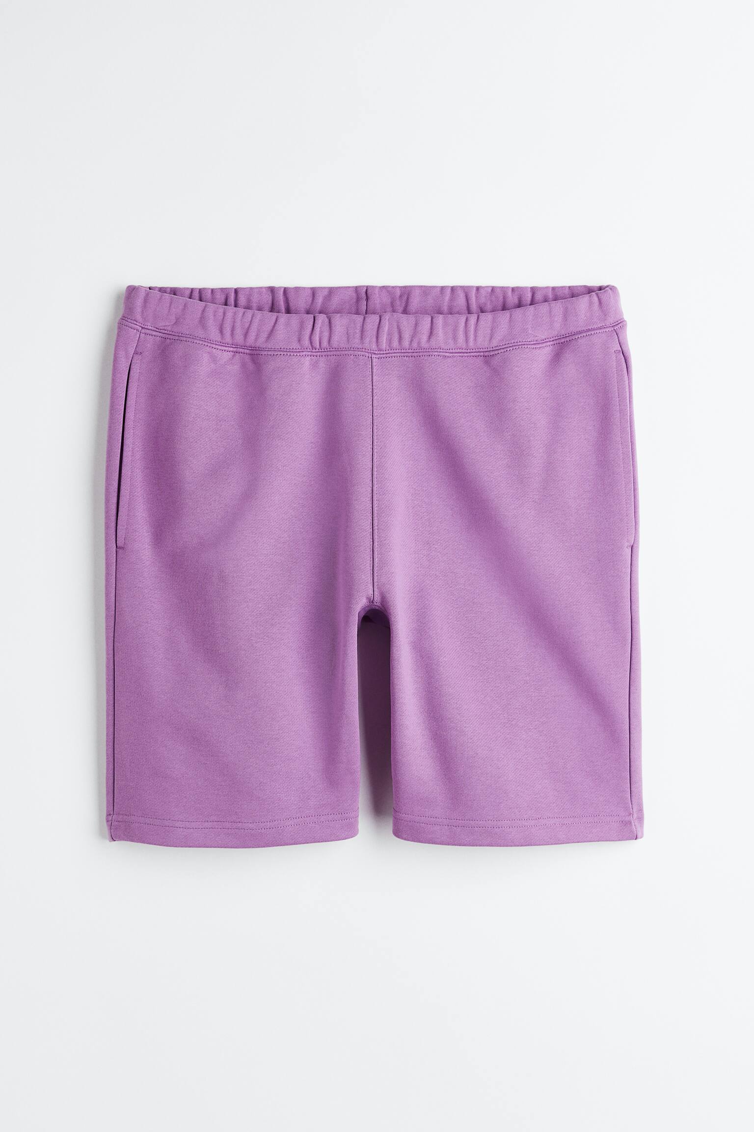 Relaxed Fit Cotton jogger shorts - Deep lilac/Off-white - 1