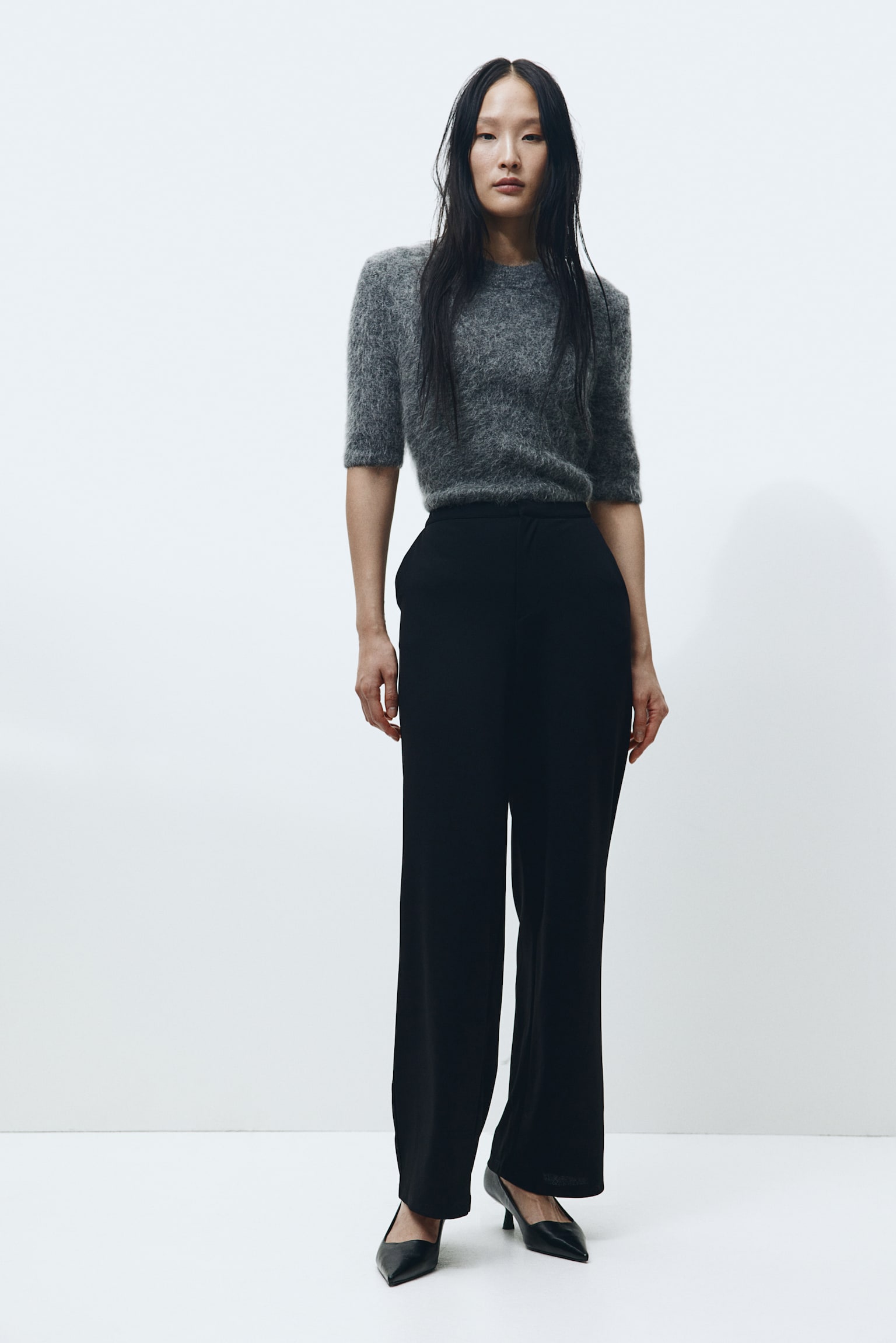 Jersey Crêpe Pants - Black/Dark grey/Pinstripe/Beige - 3