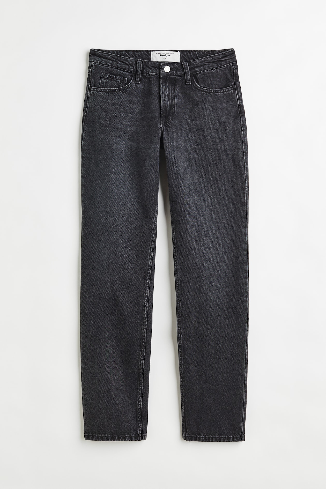 Straight Regular Jeans - High waist - Long - Black - Ladies | H&M US