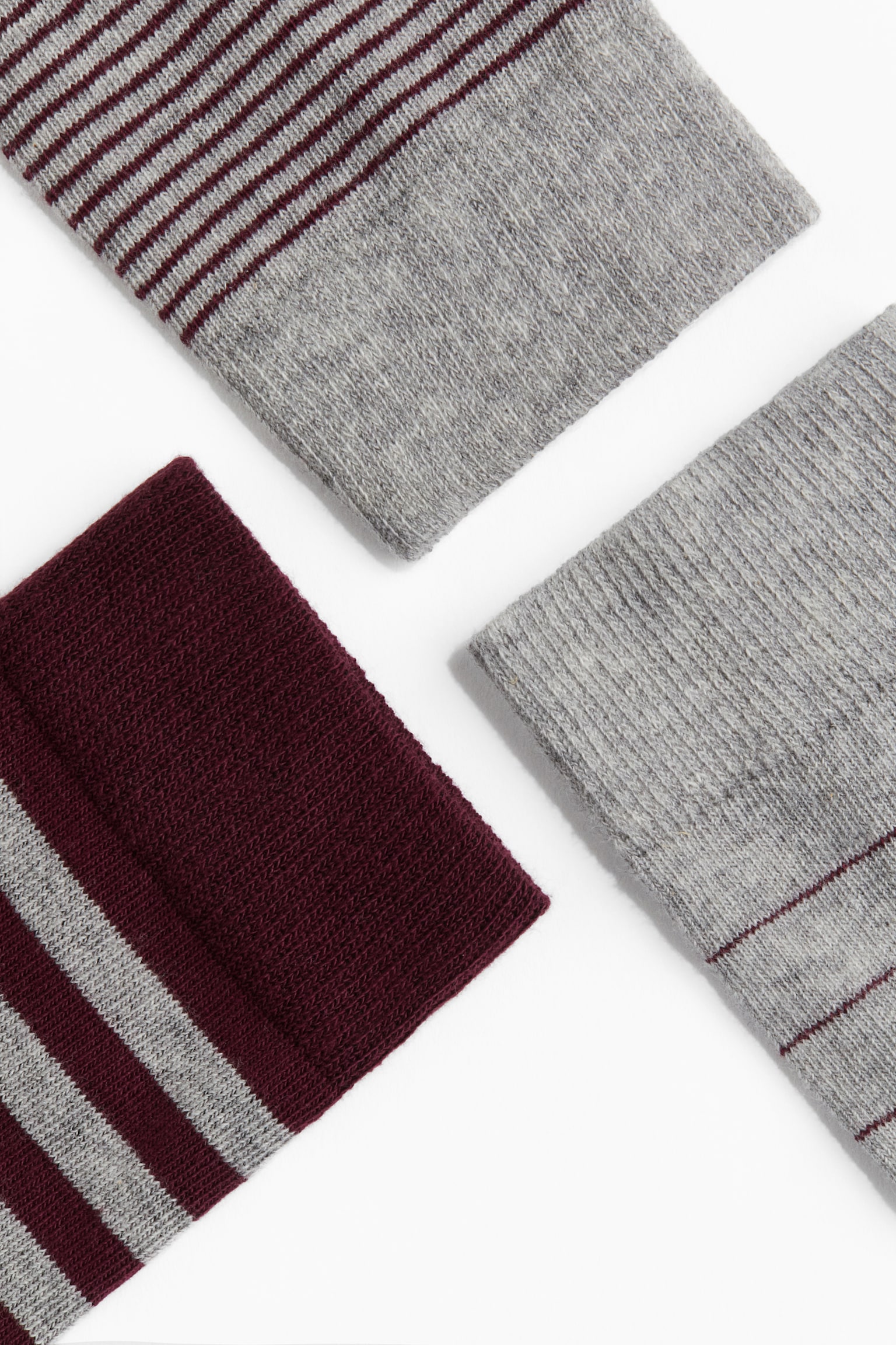 3-pack socks - Burgundy/Grey marl/Grey marl/Striped - 2