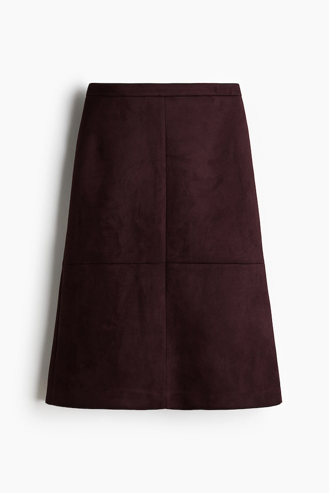 Falda midi - Burdeos/Beige claro/Negro - 1