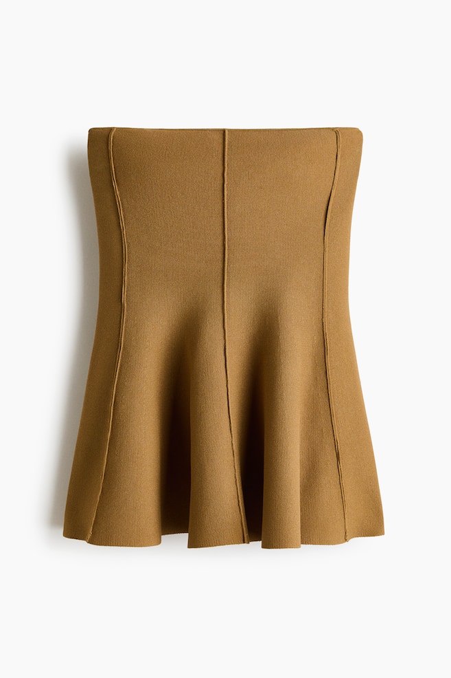 Tubetop mit Peplum - Beige/Schwarz - 1