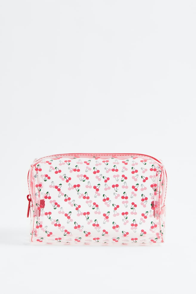 Boxy make-up bag - Transparent/Cherries