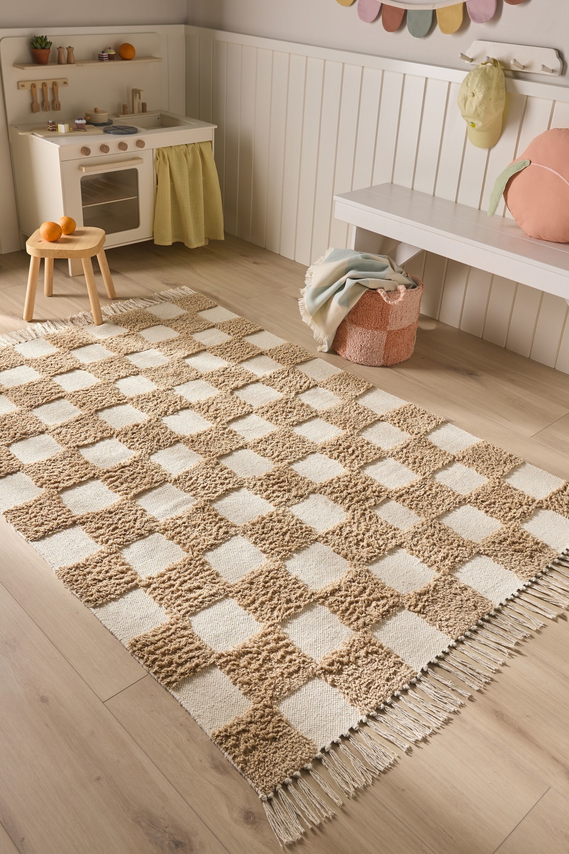 Kinderteppich Caro - Beige/Rosa