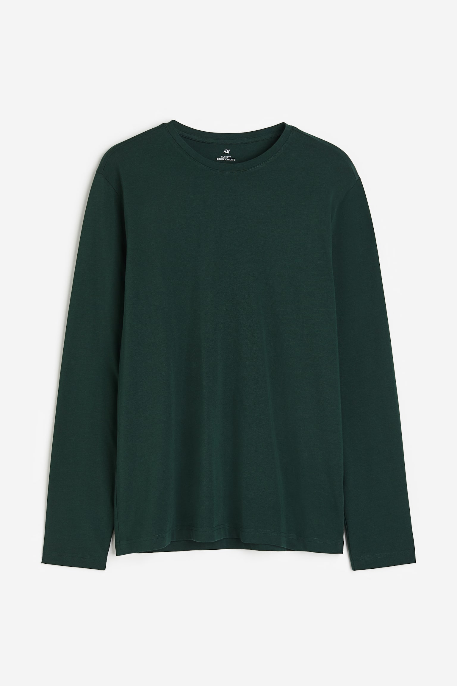 Slim Fit Jersey Top - Forest green/White/Black - 1