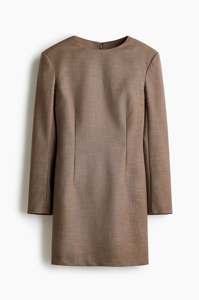 Robe à épaulettes - Taupe - 1