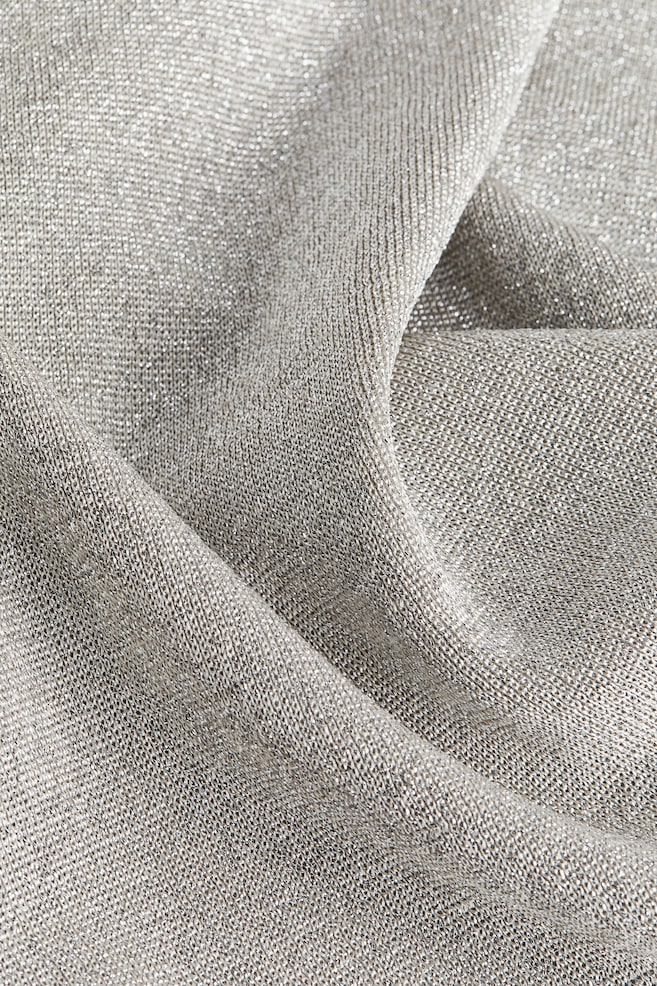 Glittery fine-knit maxi dress - Light grey - 5