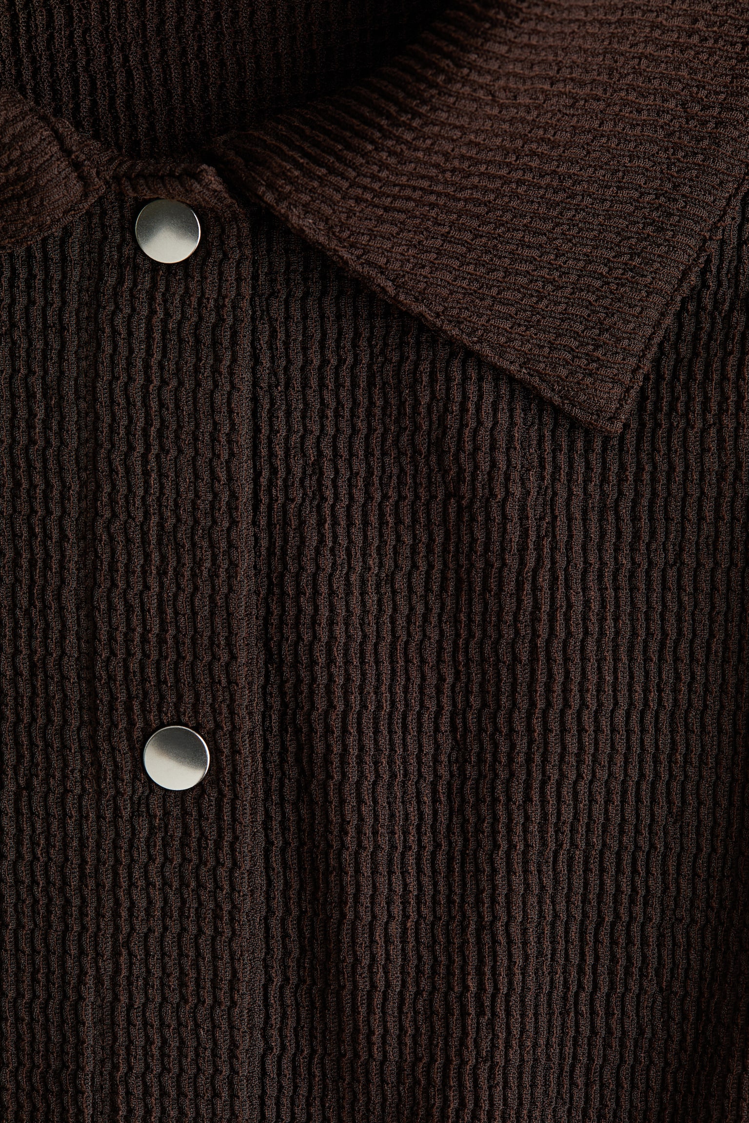 ז'קט מג'רזי עם טקסטורה - חום כהה - 3