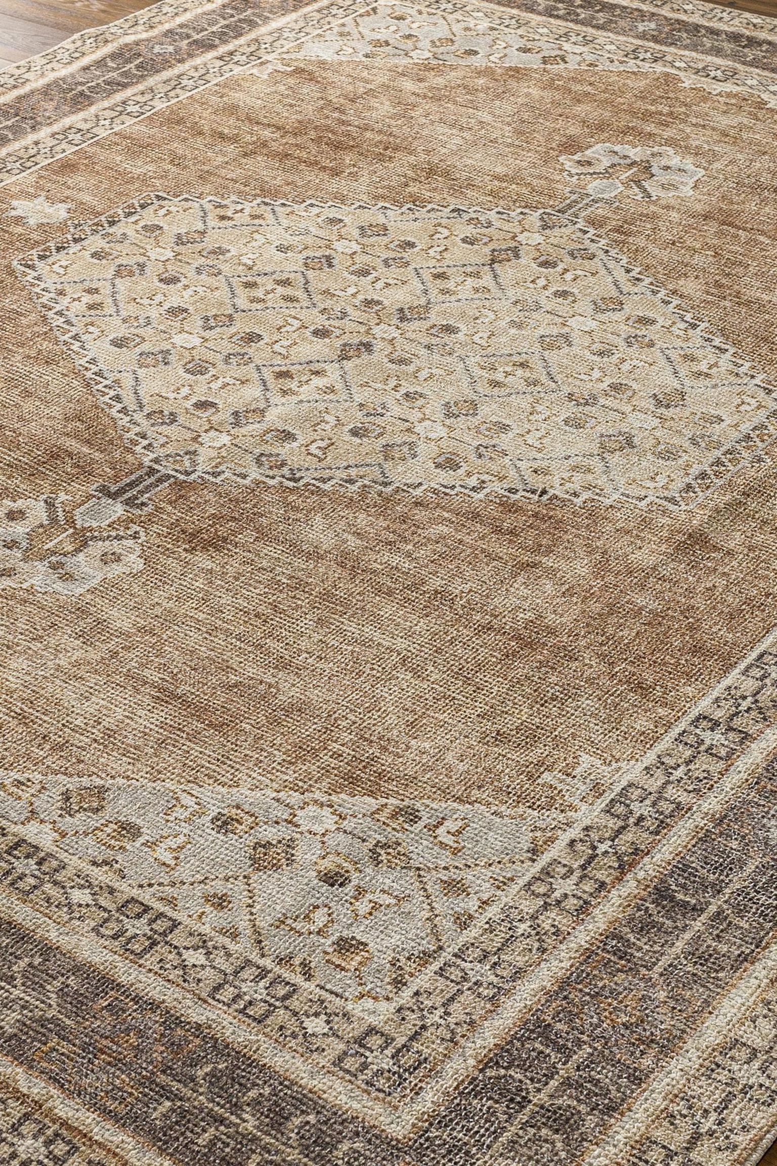 Simran Oriental Vintage Area Rug - Brown, Grey - 5