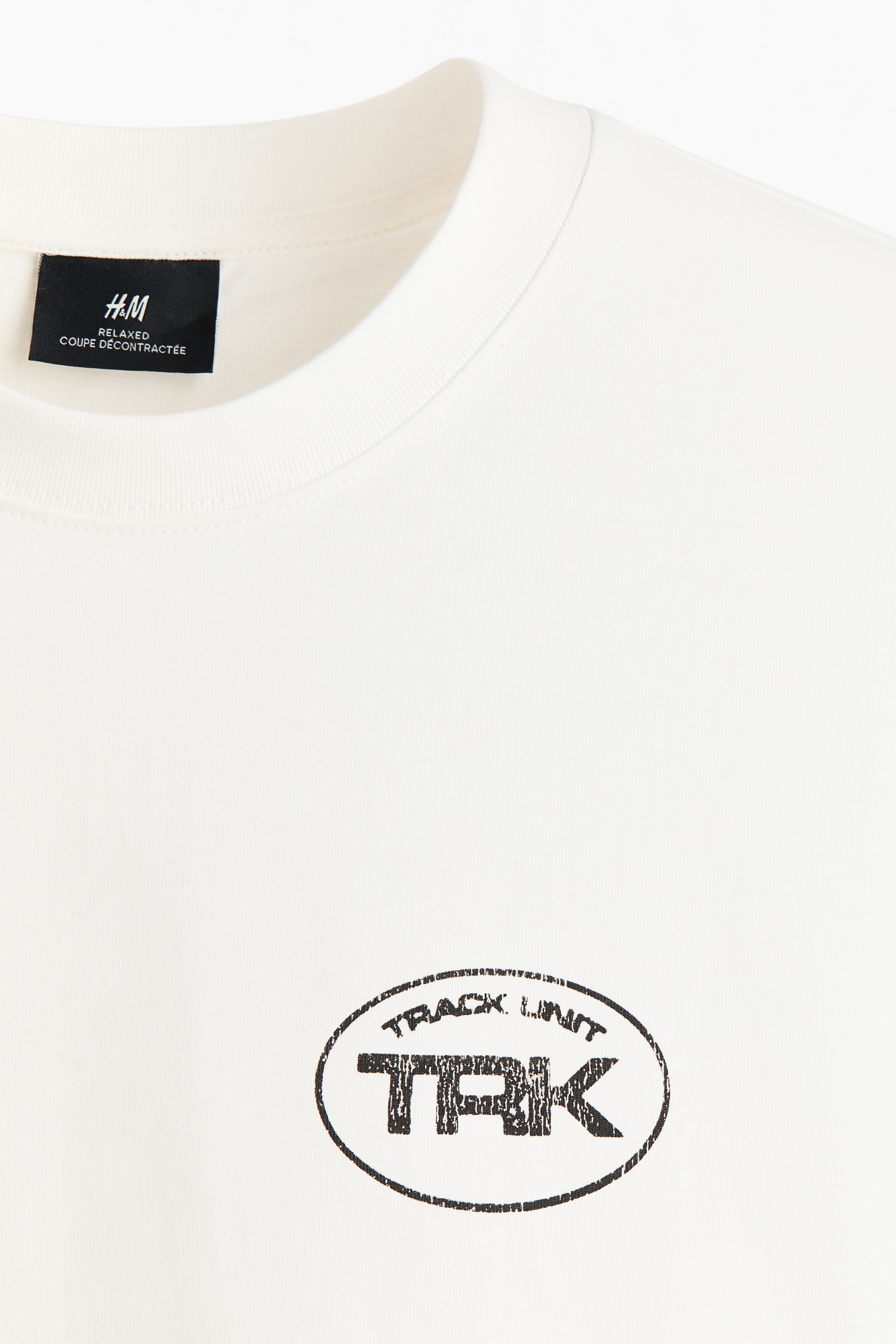 Men's White/Track Unit TRK Relaxed-Fit Printed T-Shirt | H&M US
