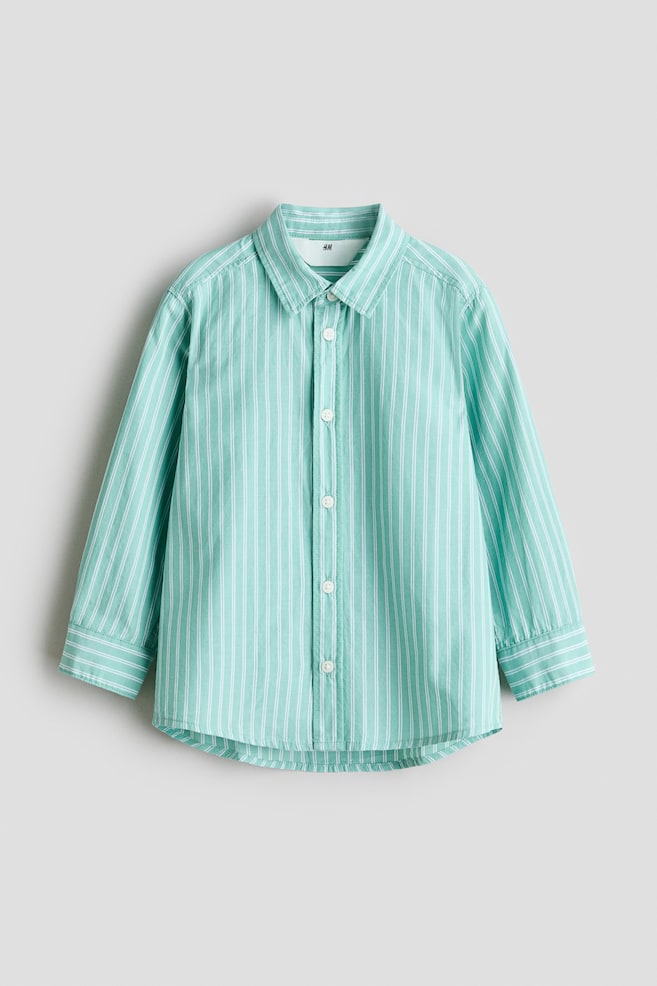 Cotton Shirt - Turquoise/Stripe/Blue/White stripe/Blue/White stripe/Green/White stripe/White/Light blue/White/Beige stripe/Light turquoise - 1