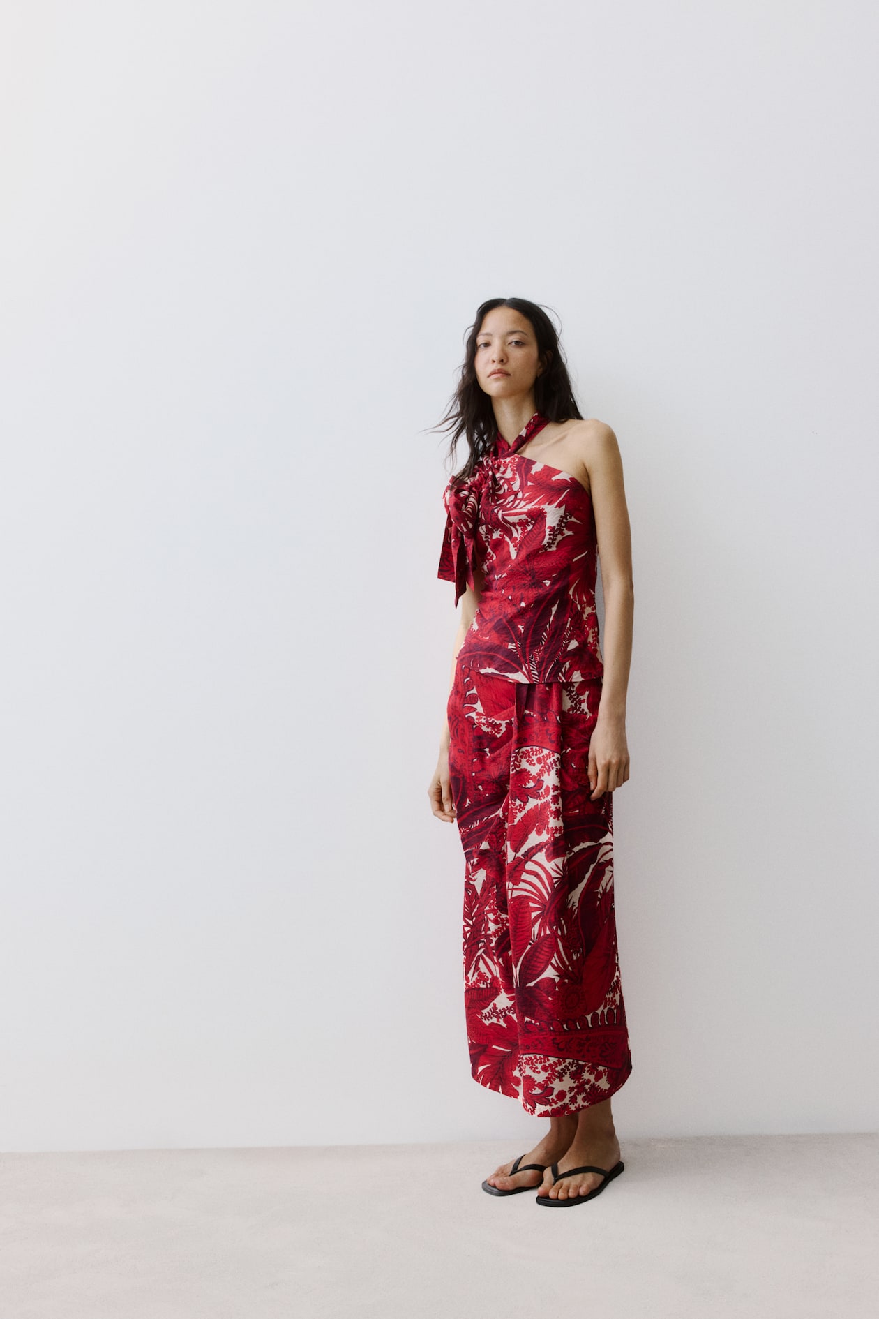 Gathered-Detail Midi Skirt - image 4